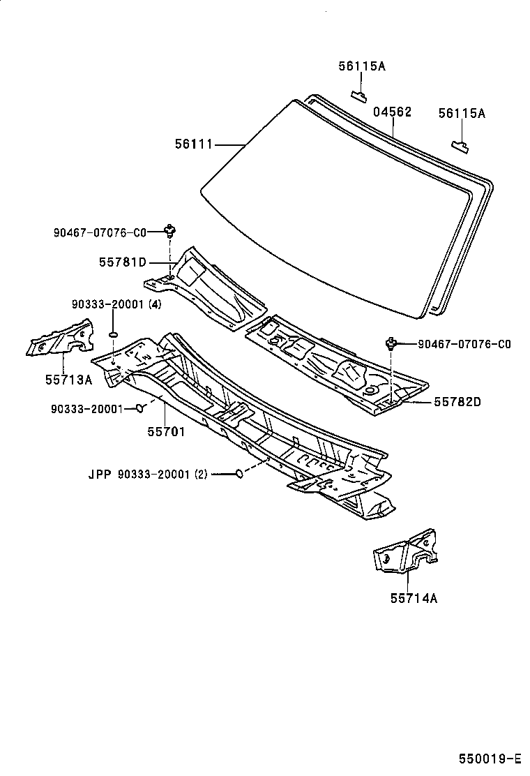 Toyota 55713-06020 PANEL, COWL TOP SIDE, RH