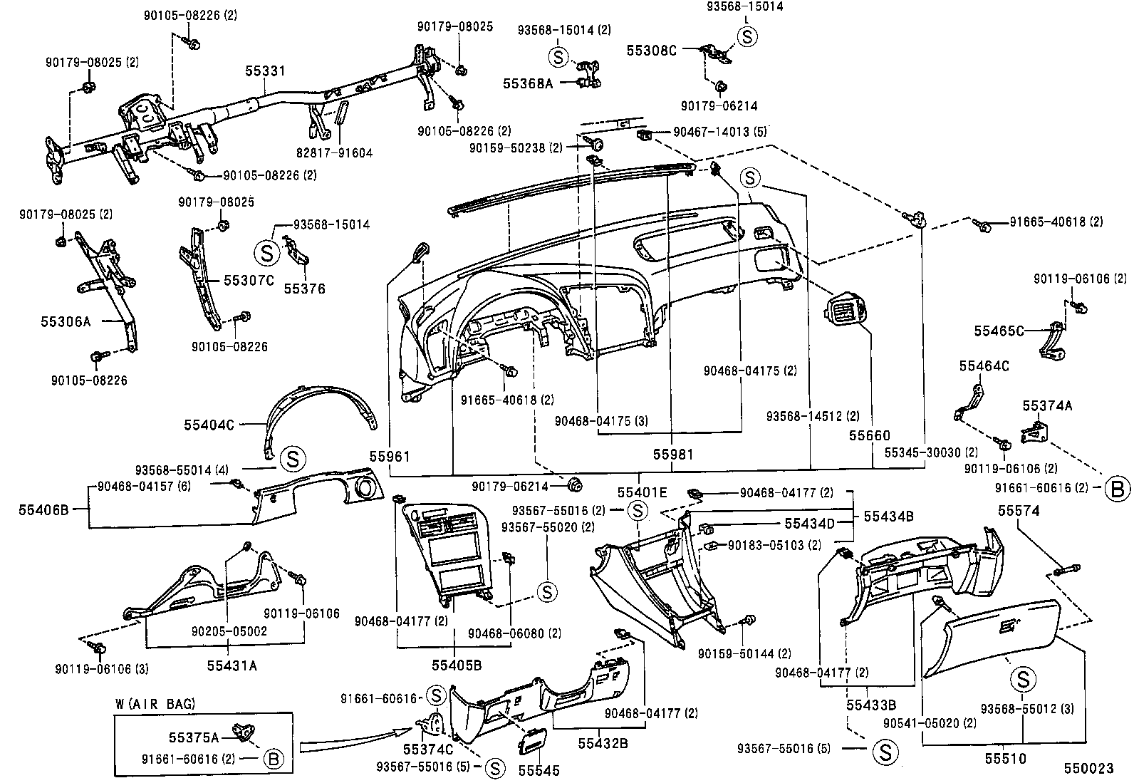 55352-20200 BRACE SUB-ASSY, INSTRUMENT PANEL, NO.2 product image