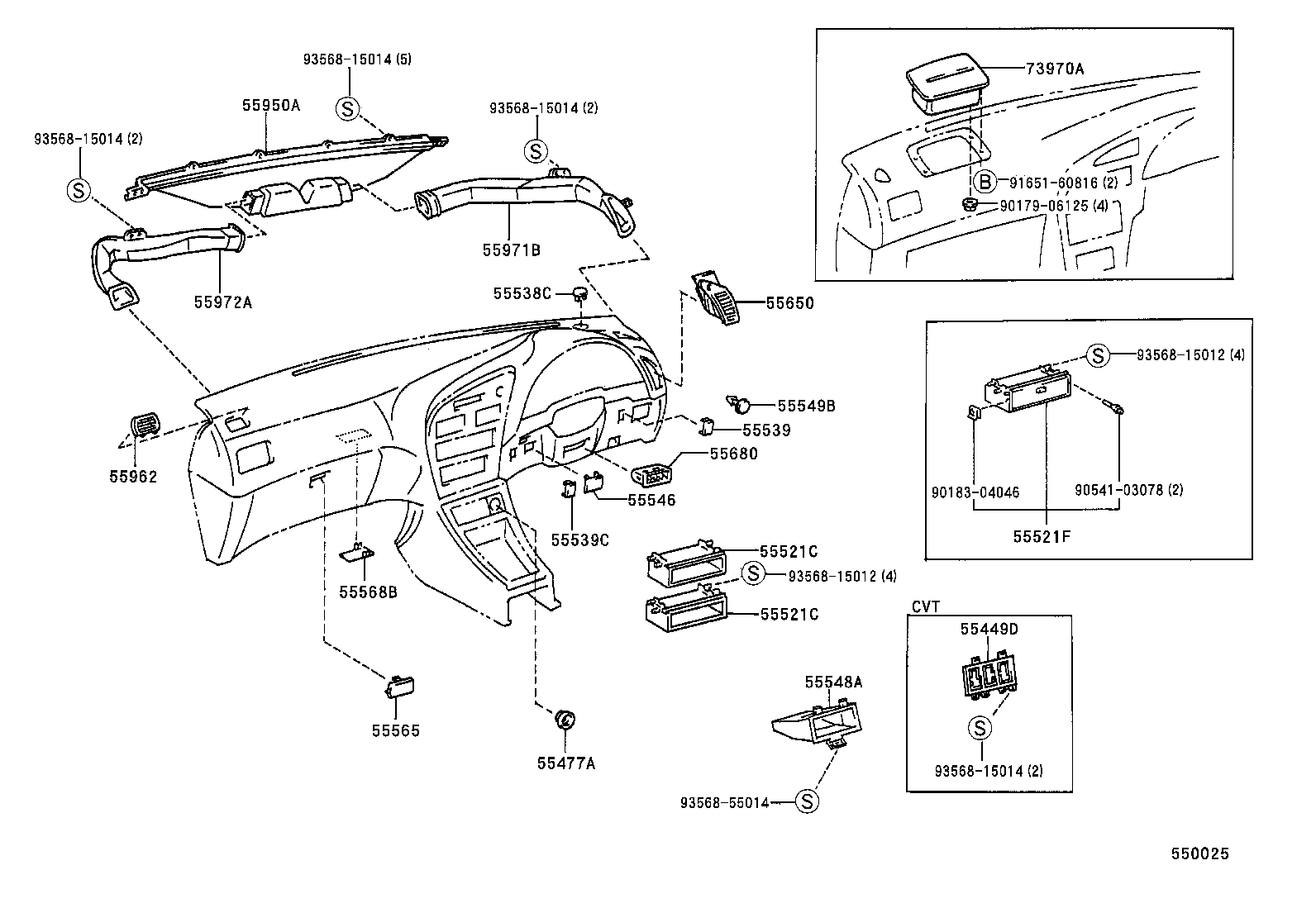 55650-20320 REGISTER ASSY, INSTRUMENT PANEL, NO.1 product image
