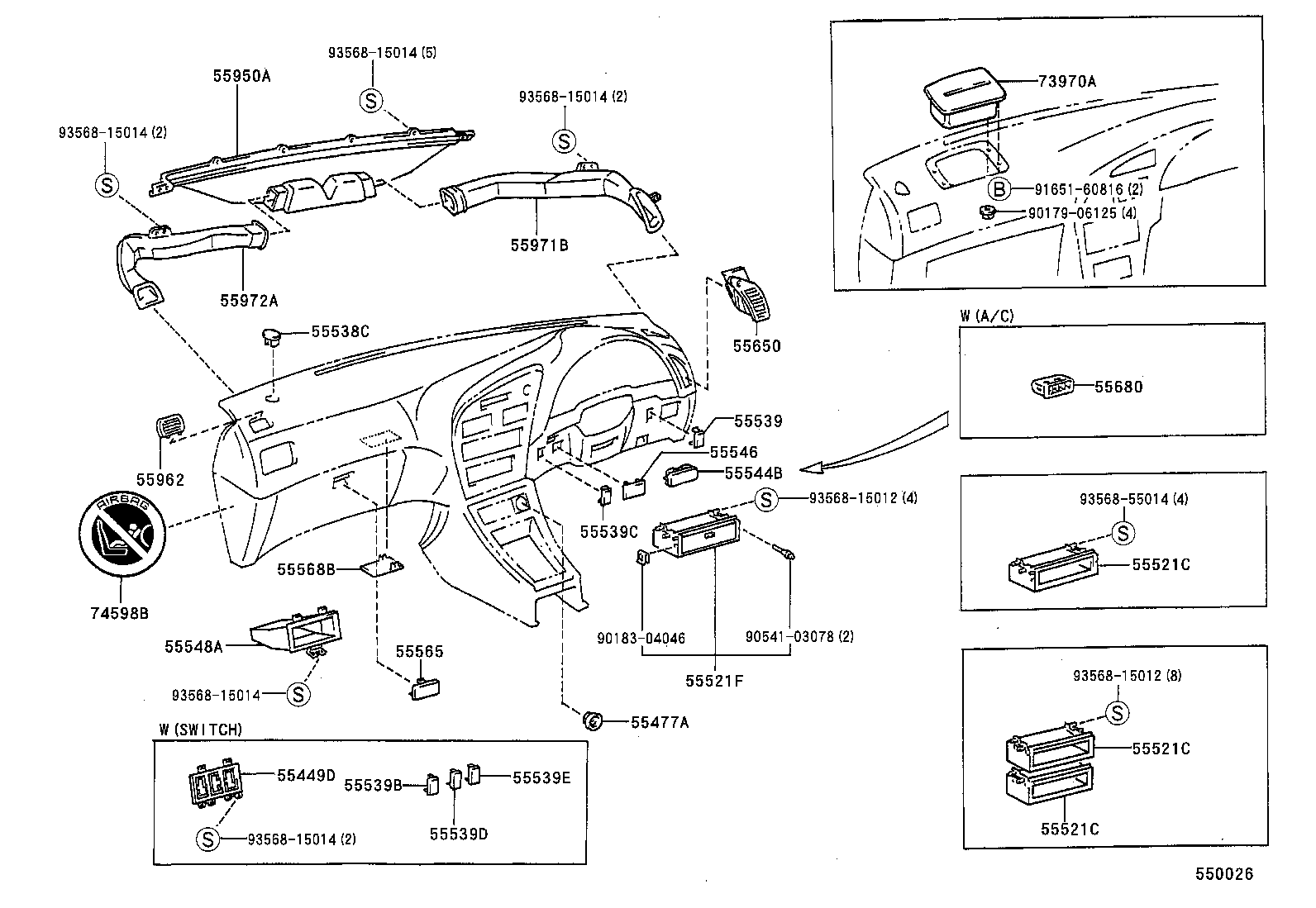 55306-20220 BRACE SUB-ASSY, INSTRUMENT PANEL, NO.1 product image
