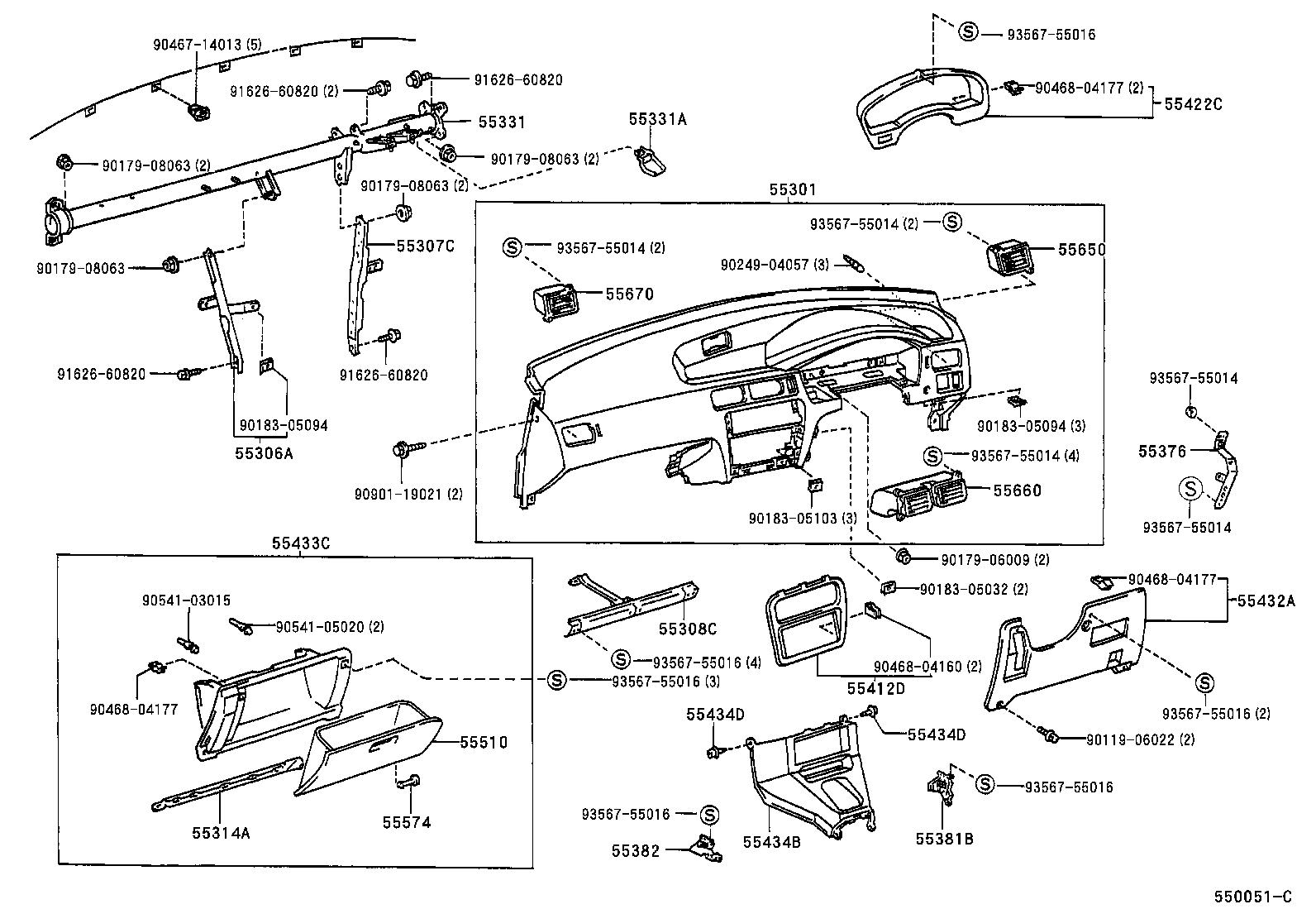 55432-16150-B0 PANEL, INSTRUMENT PANEL FINISH, LOWER RH product image