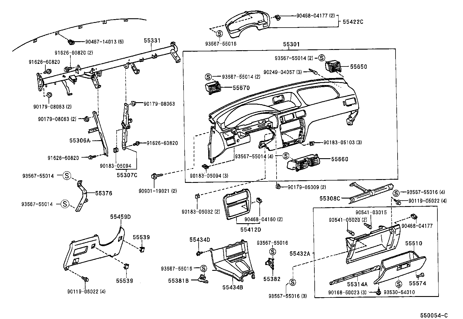 55330-16130 REINFORCEMENT, INSTRUMENT PANEL product image
