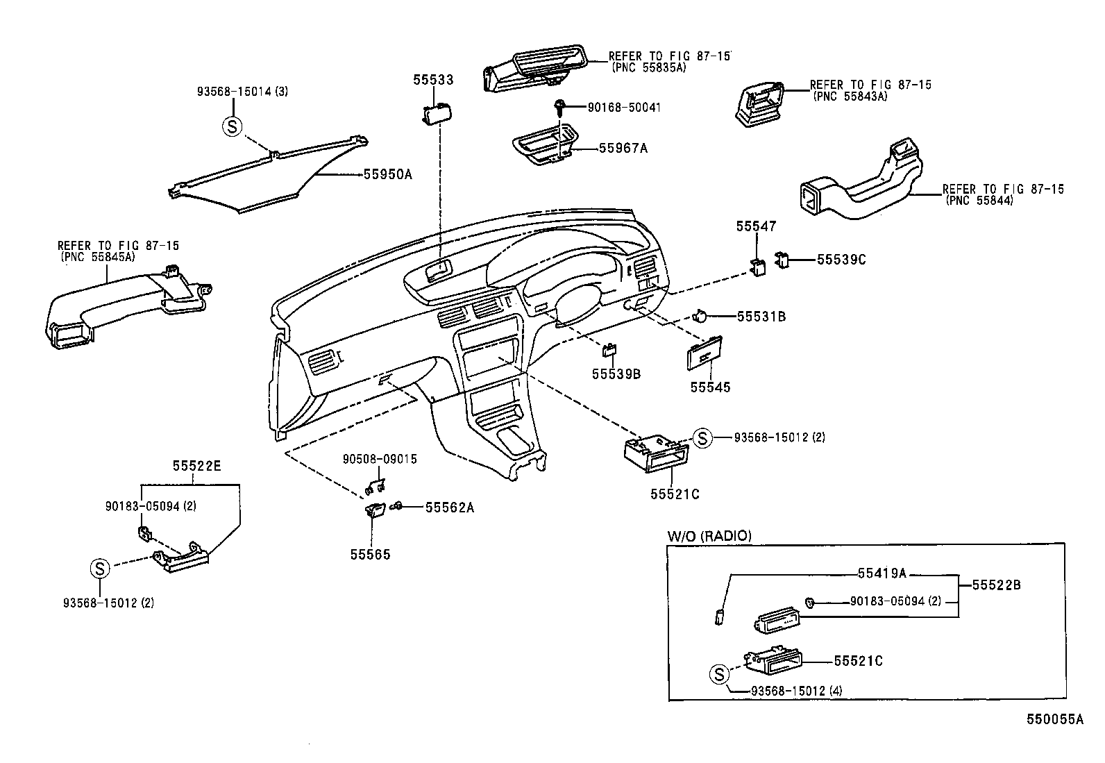 55330-16130 REINFORCEMENT, INSTRUMENT PANEL product image