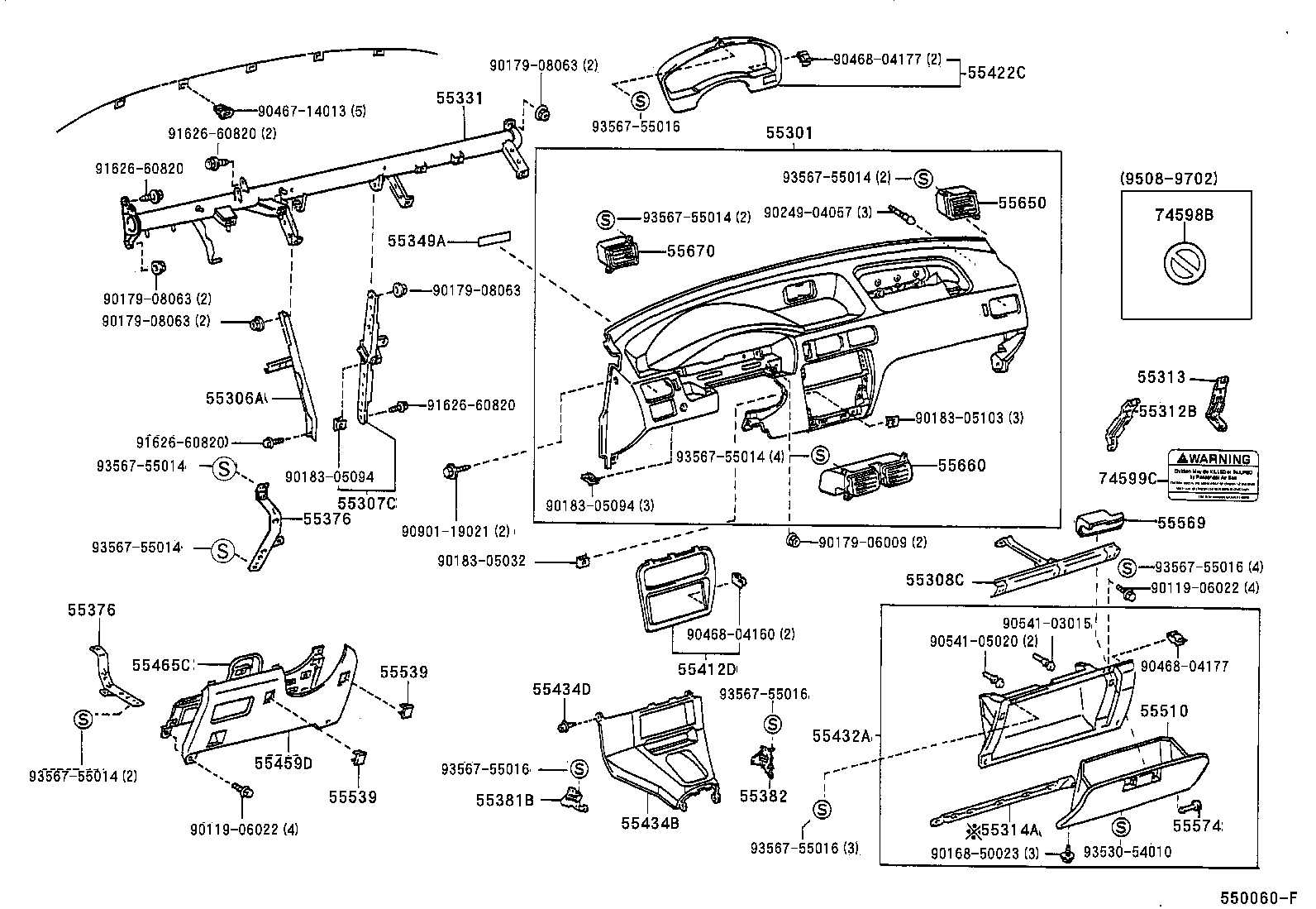 Toyota 55539-32010-P0 COVER, SPARE SWITCH HOLE