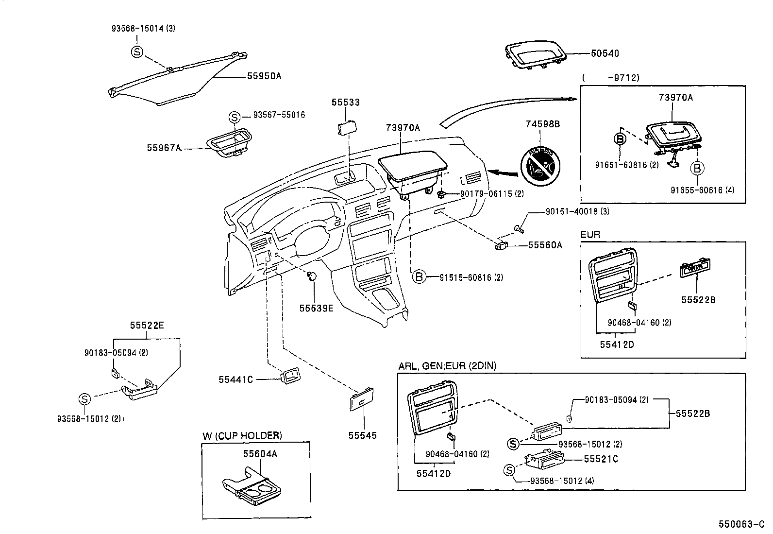 55306-16110 BRACE SUB-ASSY, INSTRUMENT PANEL, NO.1 product image