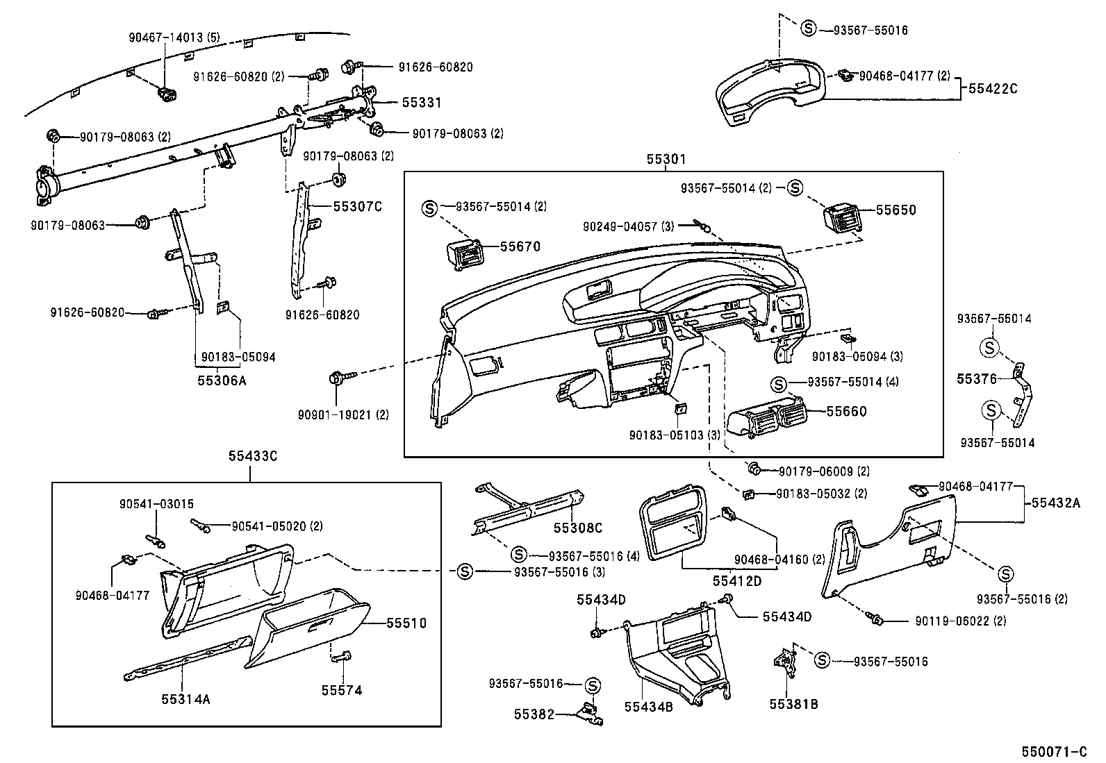 55330-16130 REINFORCEMENT, INSTRUMENT PANEL product image