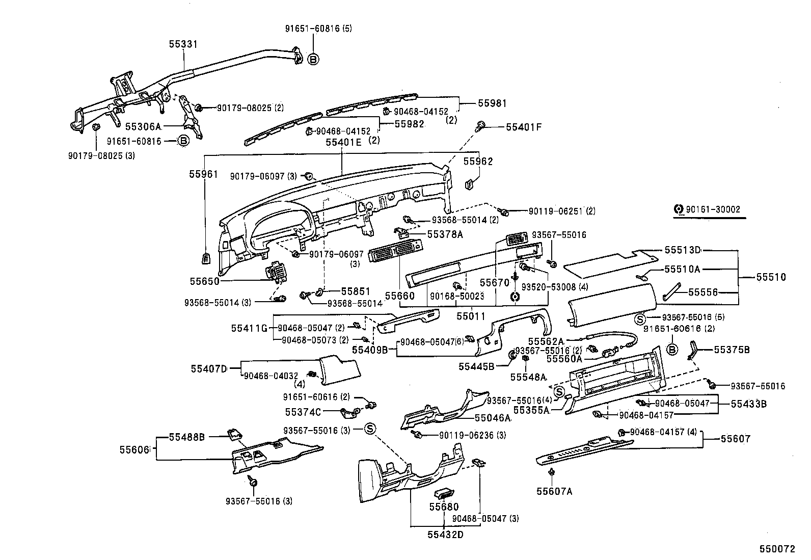 55352-24030 BRACE, INSTRUMENT PANEL TO FLOOR, NO.2 product image