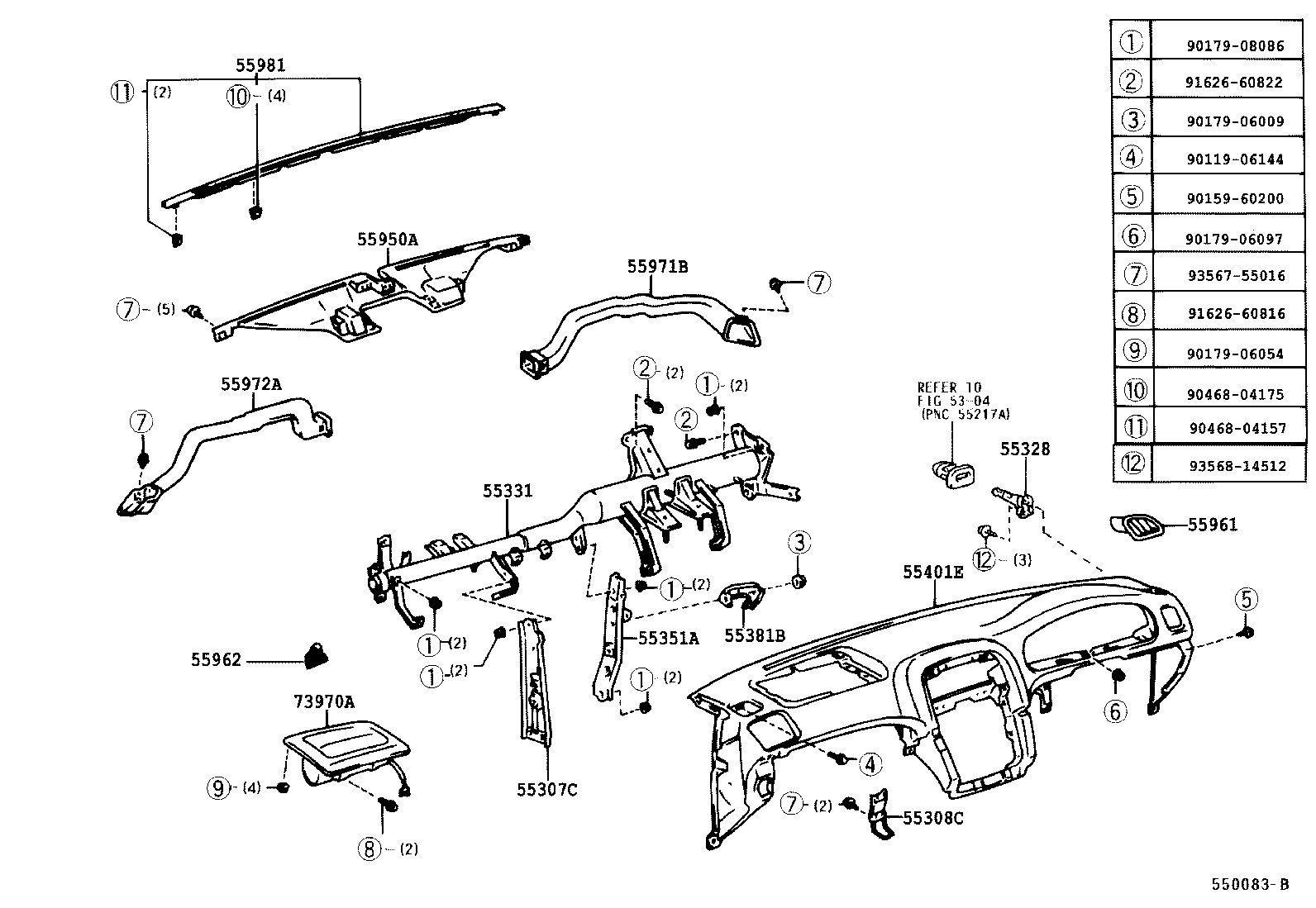 55405-33070 PANEL, INSTRUMENT CLUSTER FINISH, CENTER product image