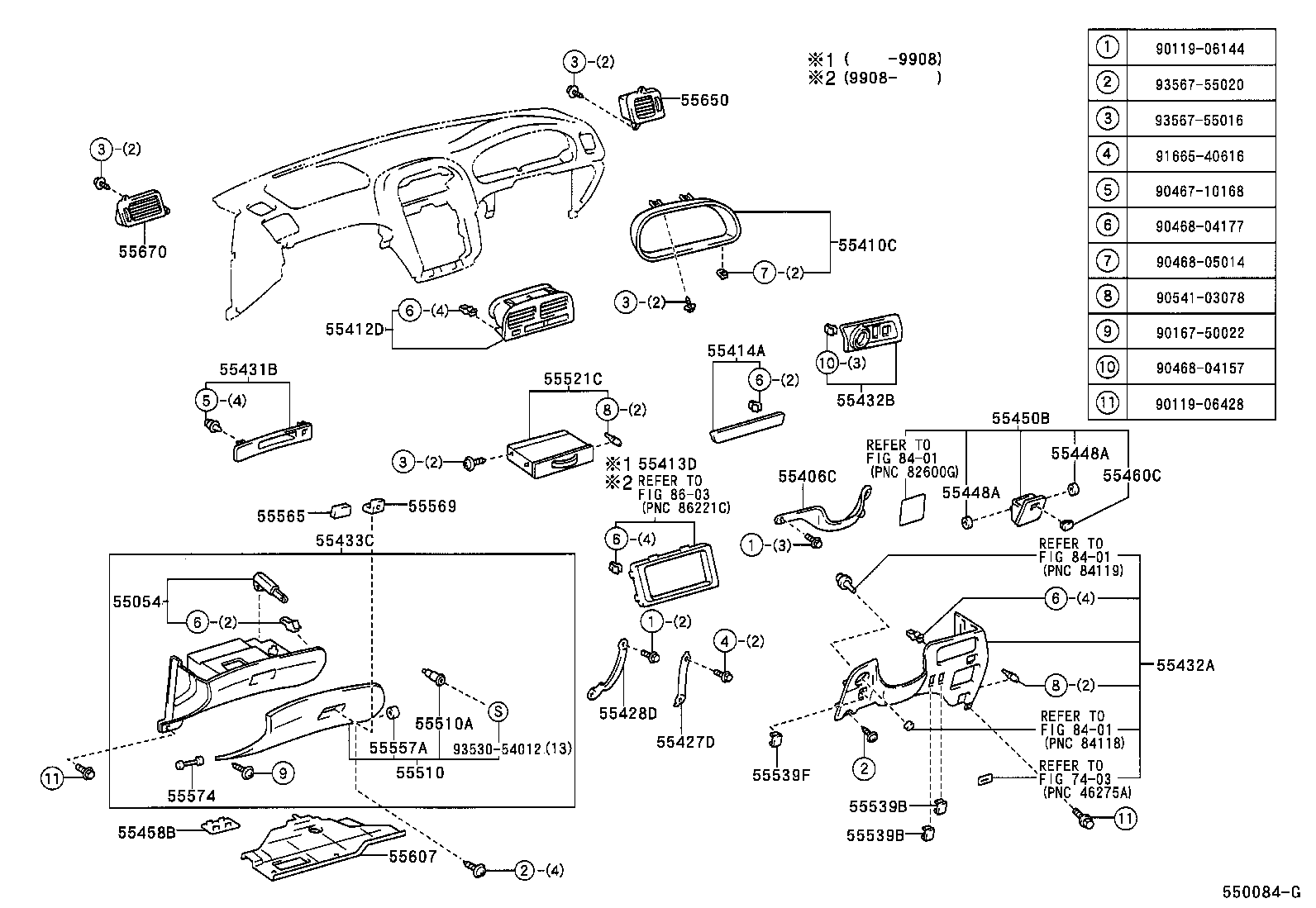55405-33070 PANEL, INSTRUMENT CLUSTER FINISH, CENTER product image
