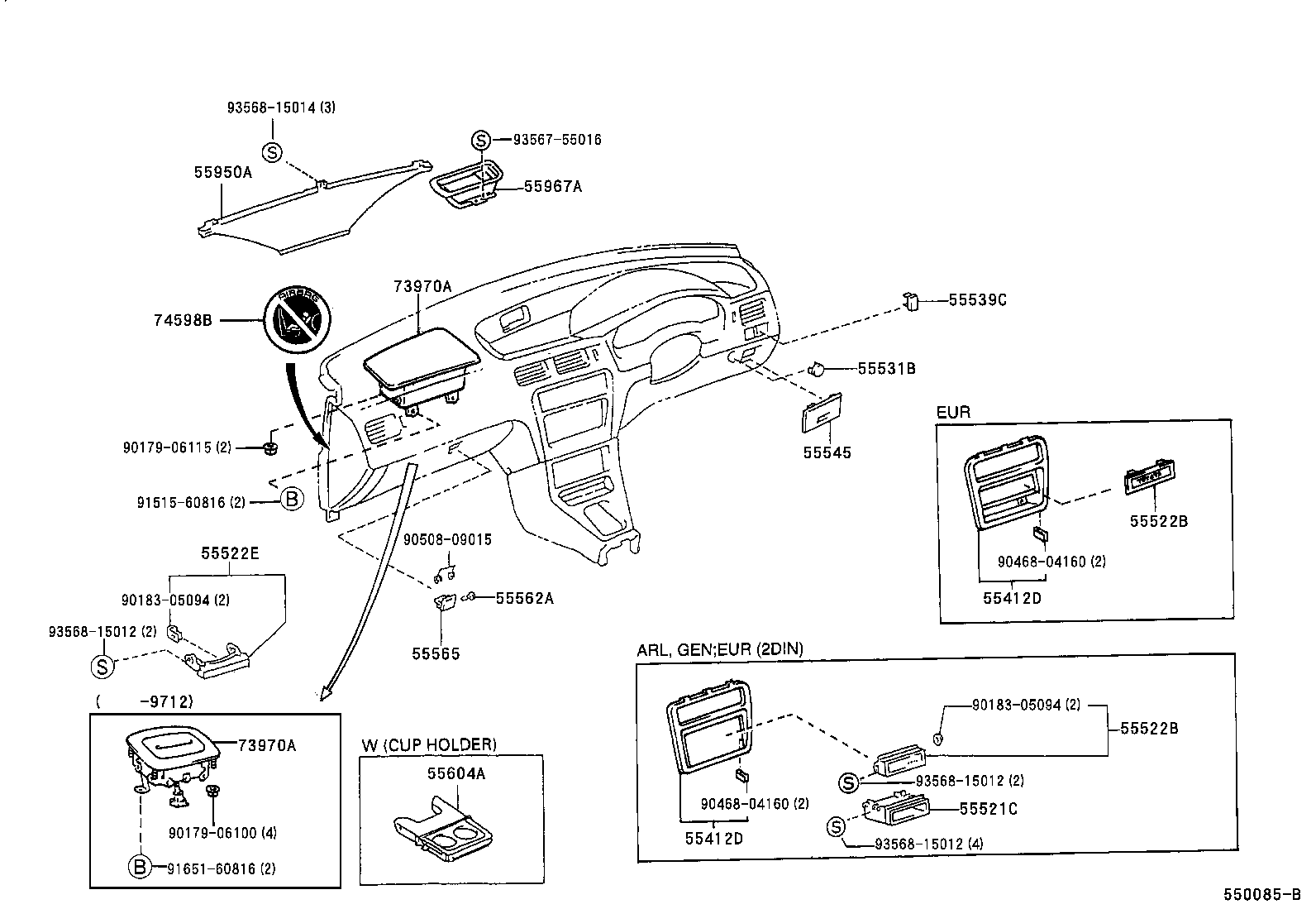 55306-16110 BRACE SUB-ASSY, INSTRUMENT PANEL, NO.1 product image