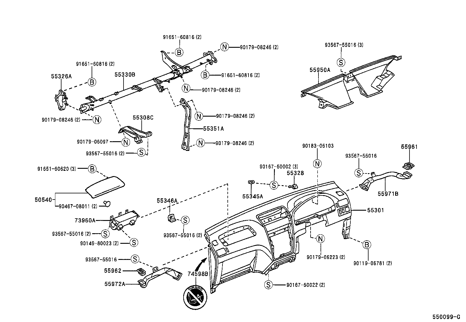 55326-44010 STAY, INSTRUMENT PANEL, NO.1 product image