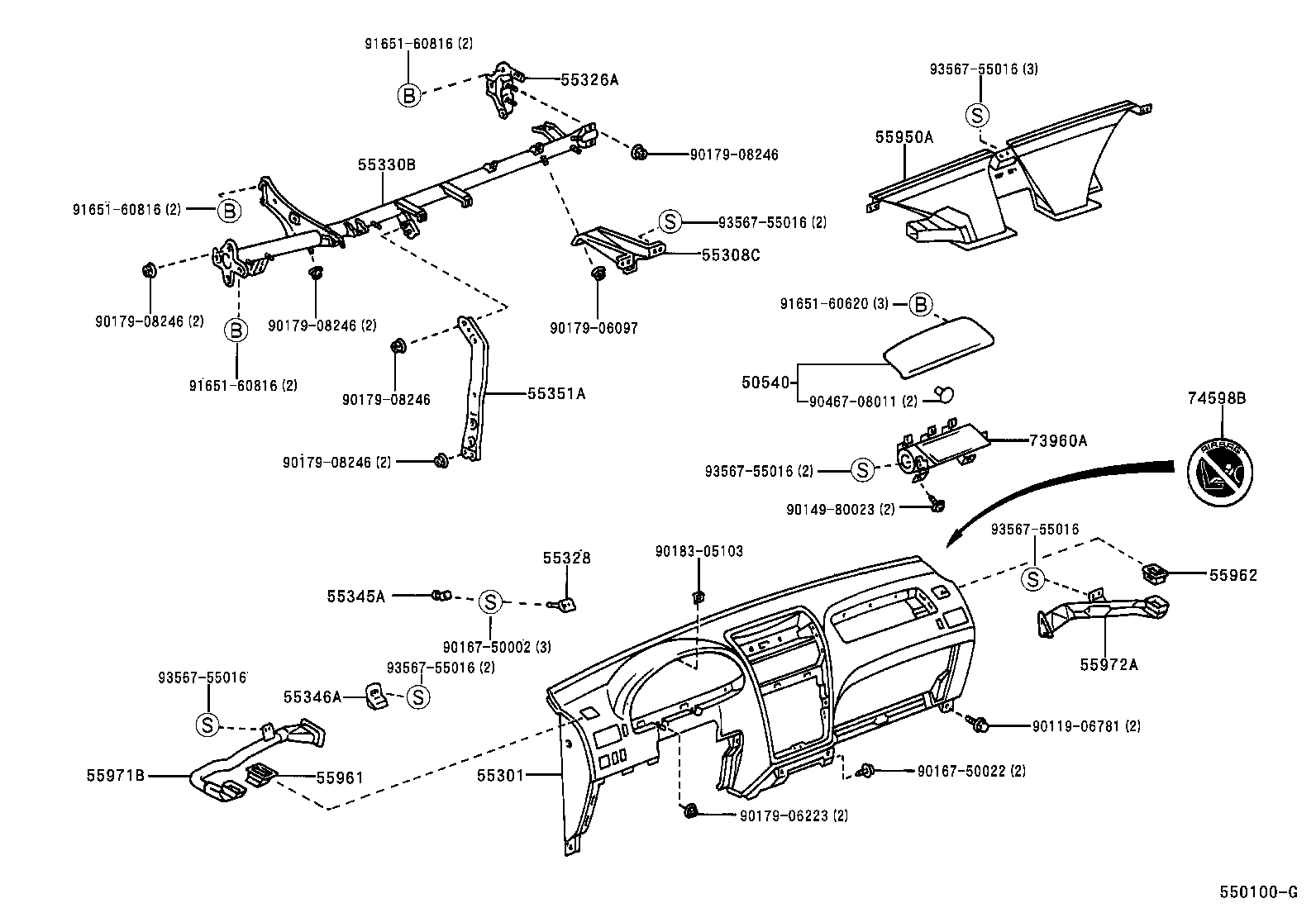 55326-44010 STAY, INSTRUMENT PANEL, NO.1 product image