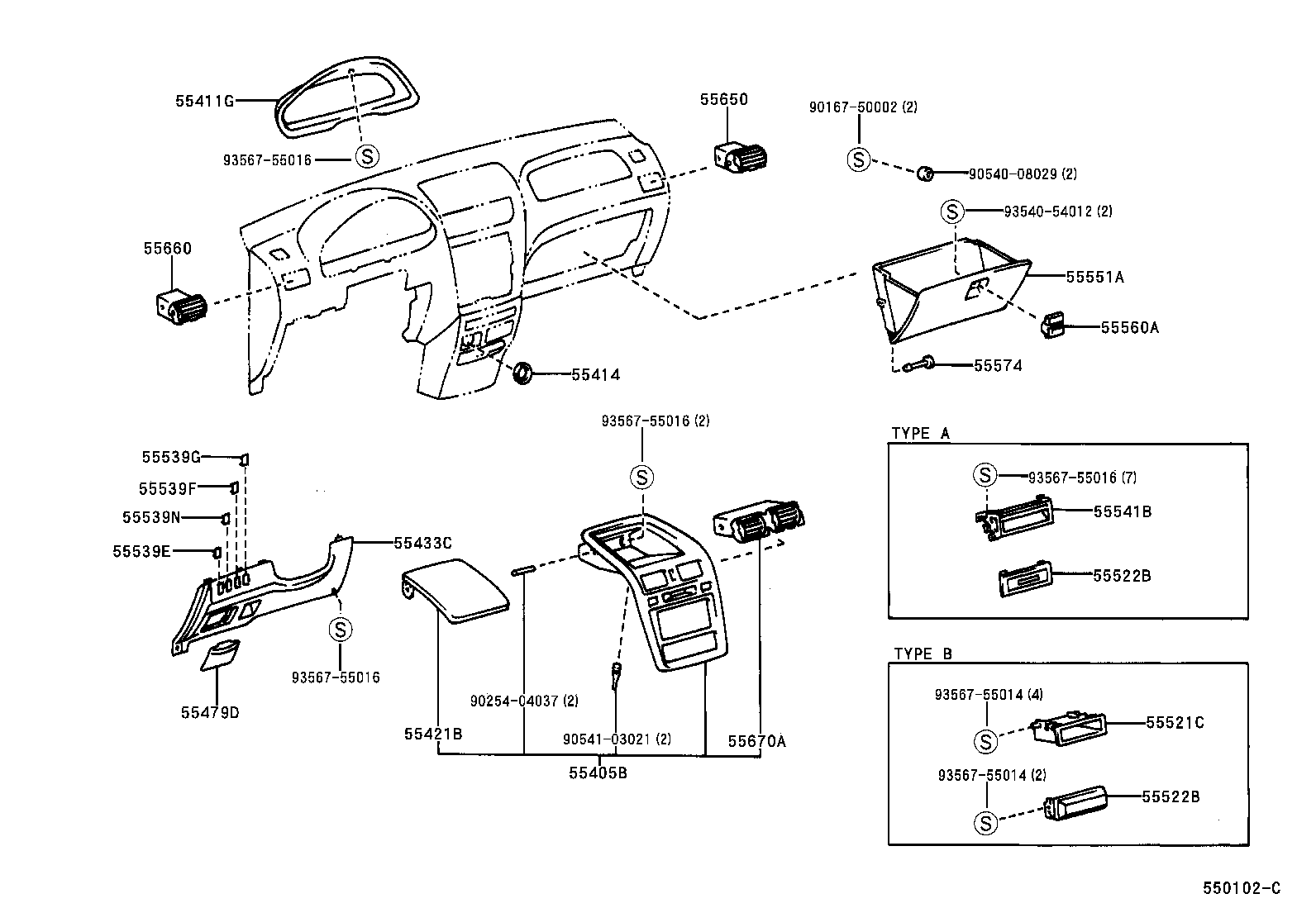 55326-44010 STAY, INSTRUMENT PANEL, NO.1 product image