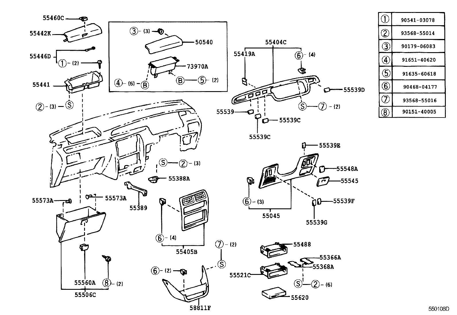55405-28280 PANEL SUB-ASSY, INSTRUMENT CLUSTER FINISH, CENTER product image