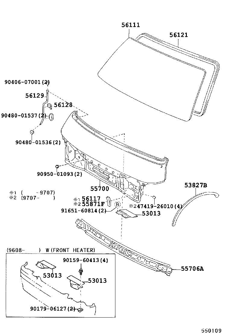 56115-26020 STOPPER, WINDSHIELD GLASS, NO.1 product image
