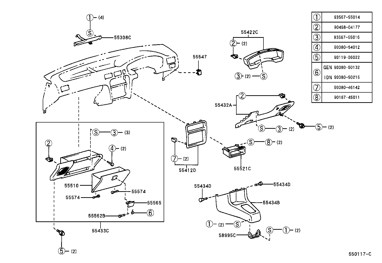 55412-0A030 PANEL, INSTRUMENT CLUSTER FINISH, CENTER product image