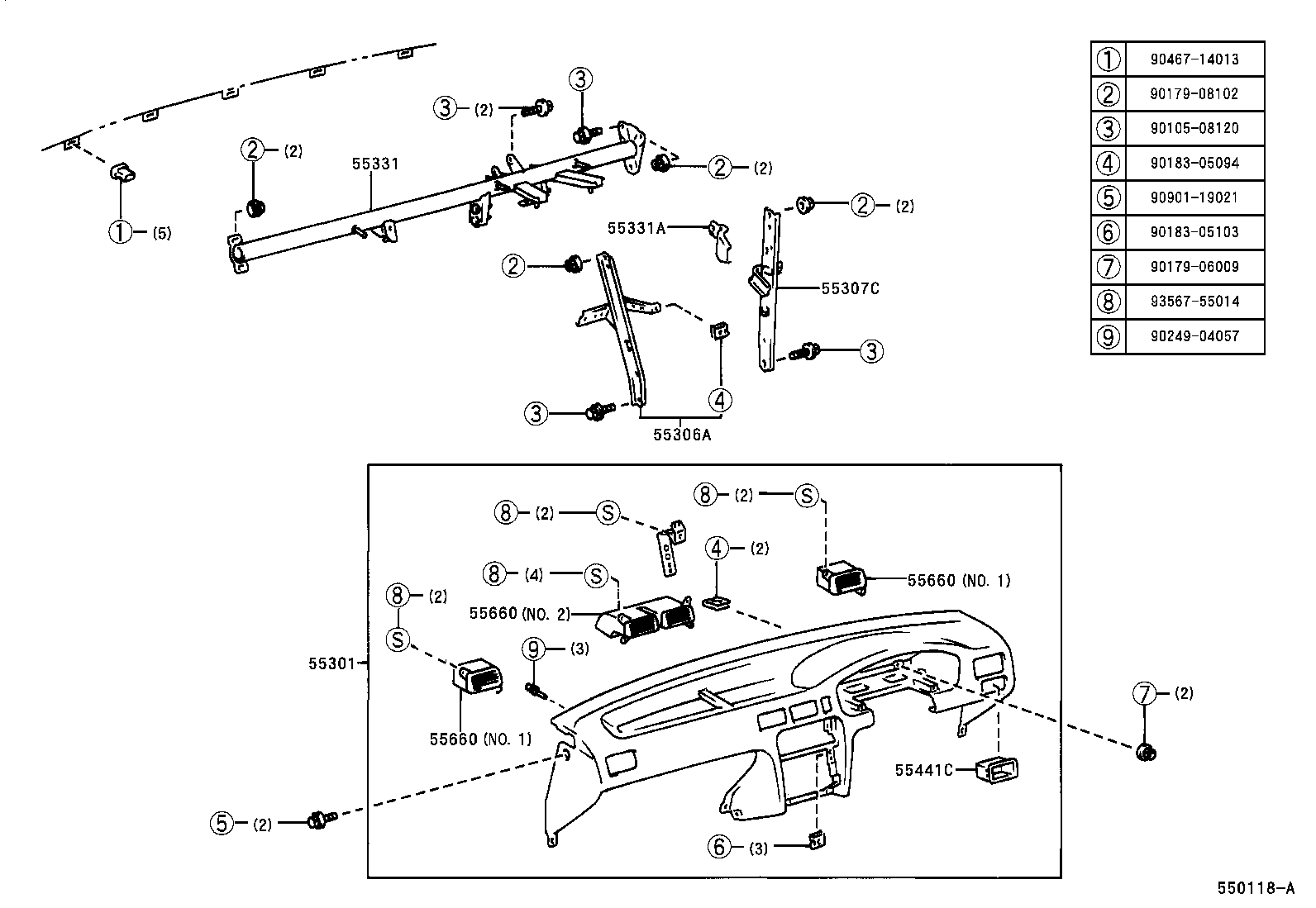 55412-0A030 PANEL, INSTRUMENT CLUSTER FINISH, CENTER product image