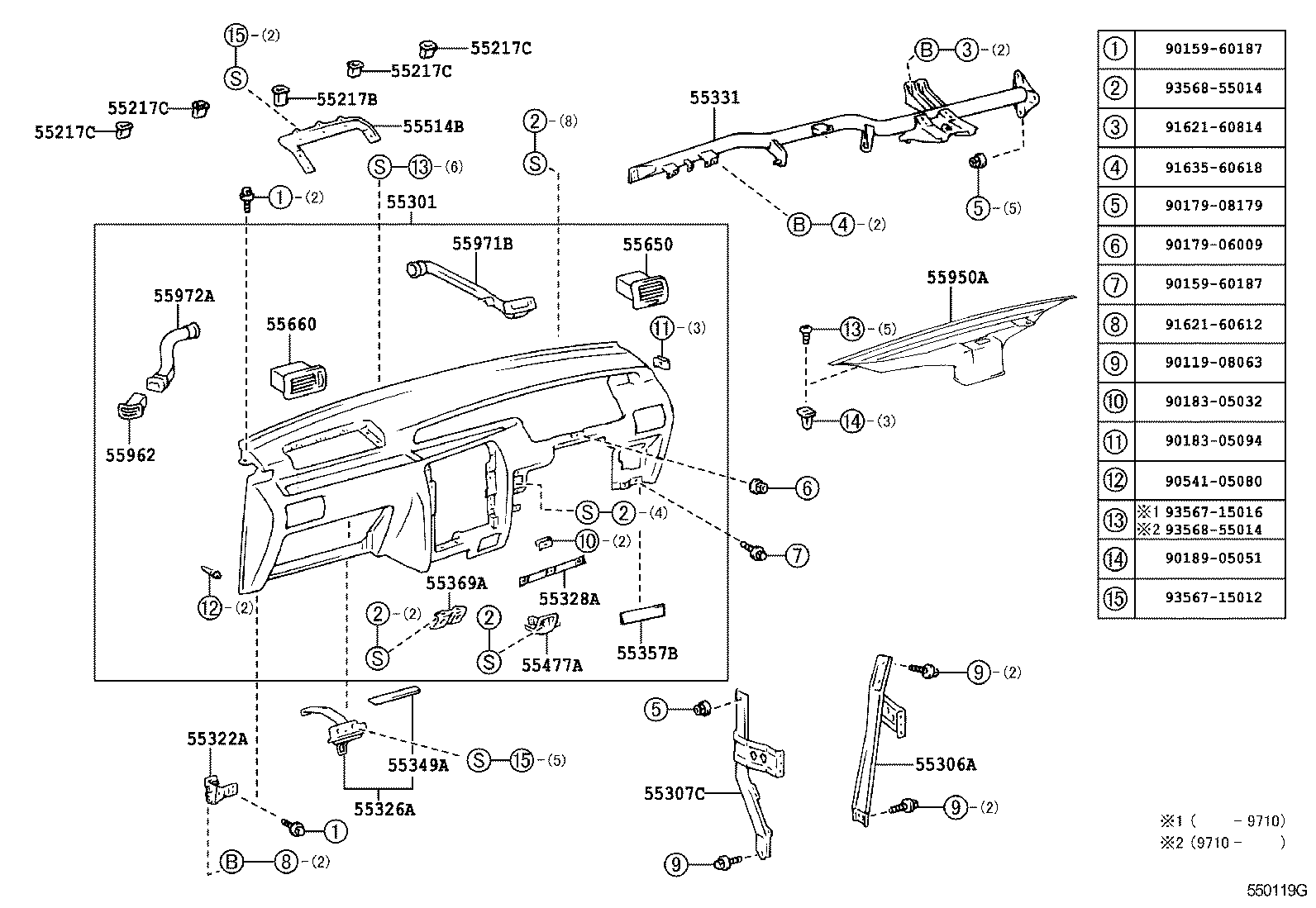 55405-28280 PANEL SUB-ASSY, INSTRUMENT CLUSTER FINISH, CENTER product image