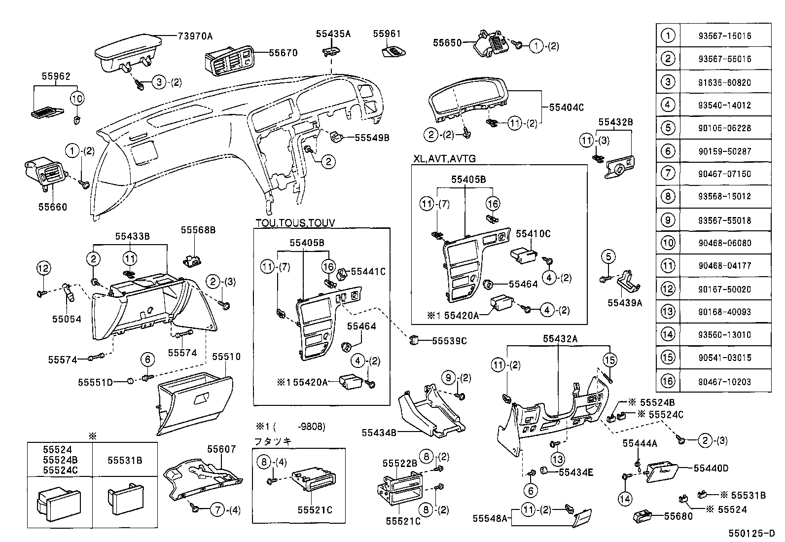 55405-22290 PANEL SUB-ASSY, INSTRUMENT CLUSTER FINISH, CENTER product image