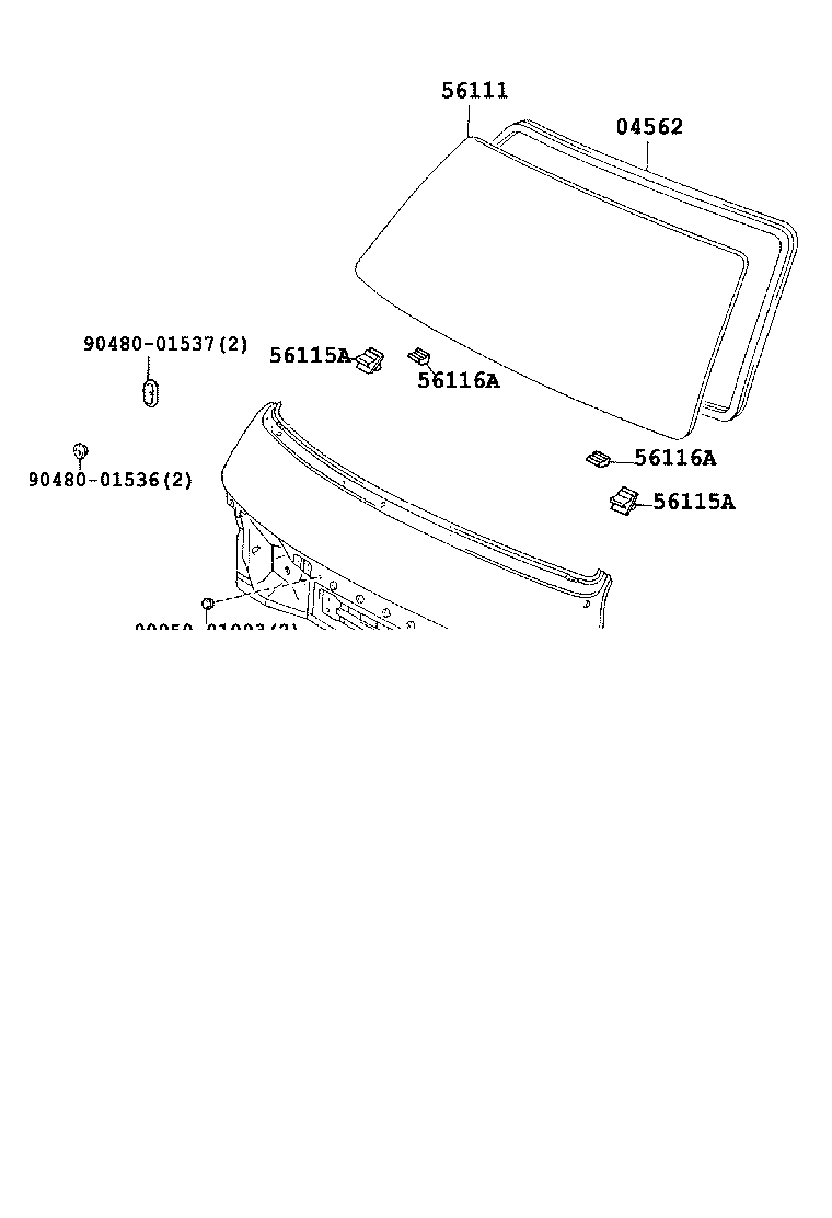 56115-26020 STOPPER, WINDSHIELD GLASS, NO.1 product image