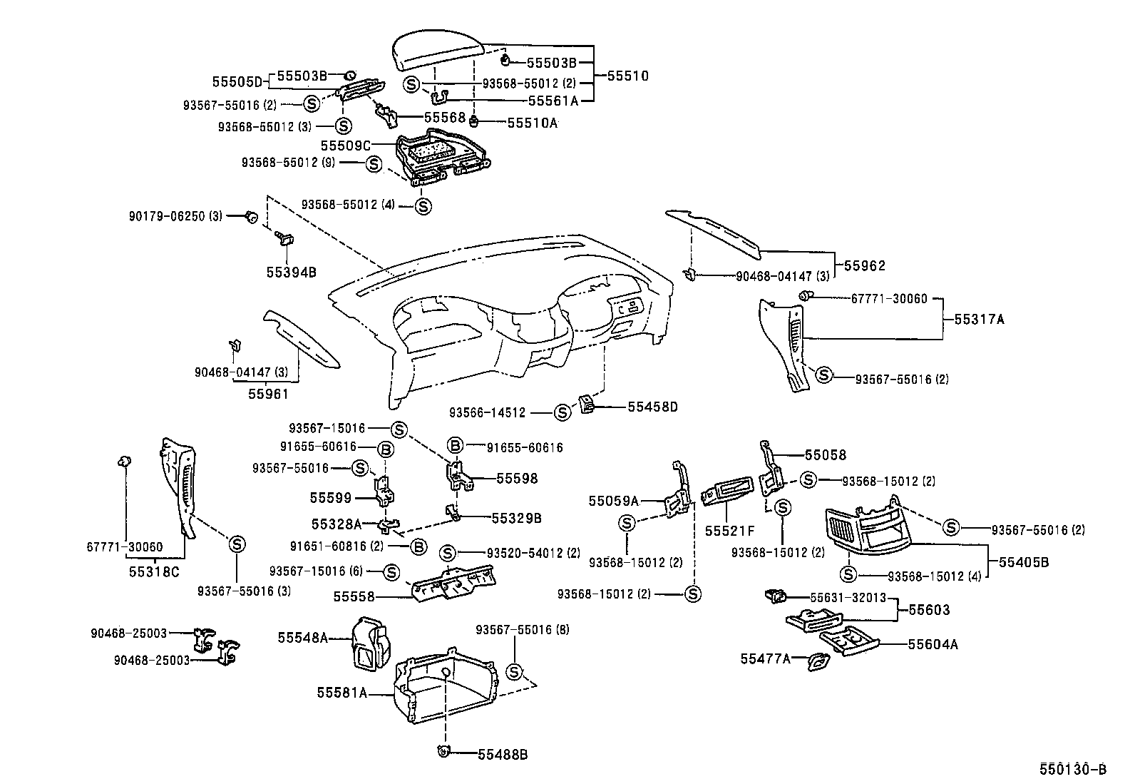 55405-28160 PANEL SUB-ASSY, INSTRUMENT CLUSTER FINISH, CENTER product image