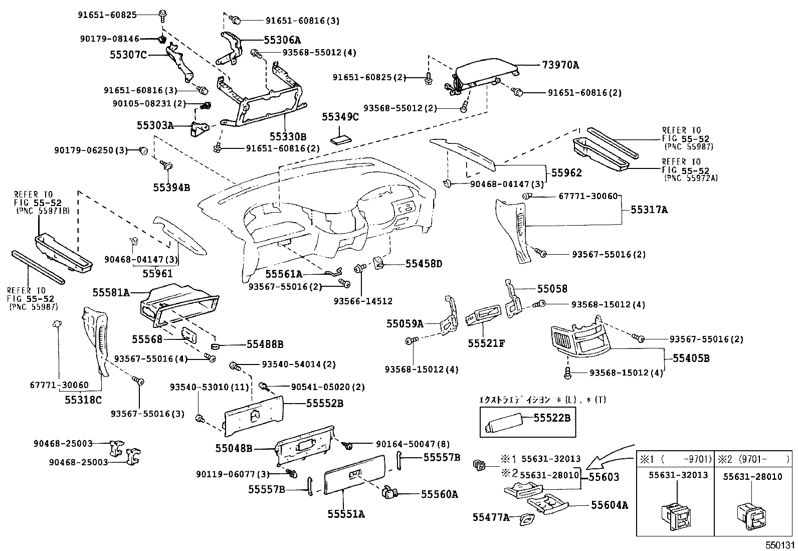 55405-28160 PANEL SUB-ASSY, INSTRUMENT CLUSTER FINISH, CENTER product image