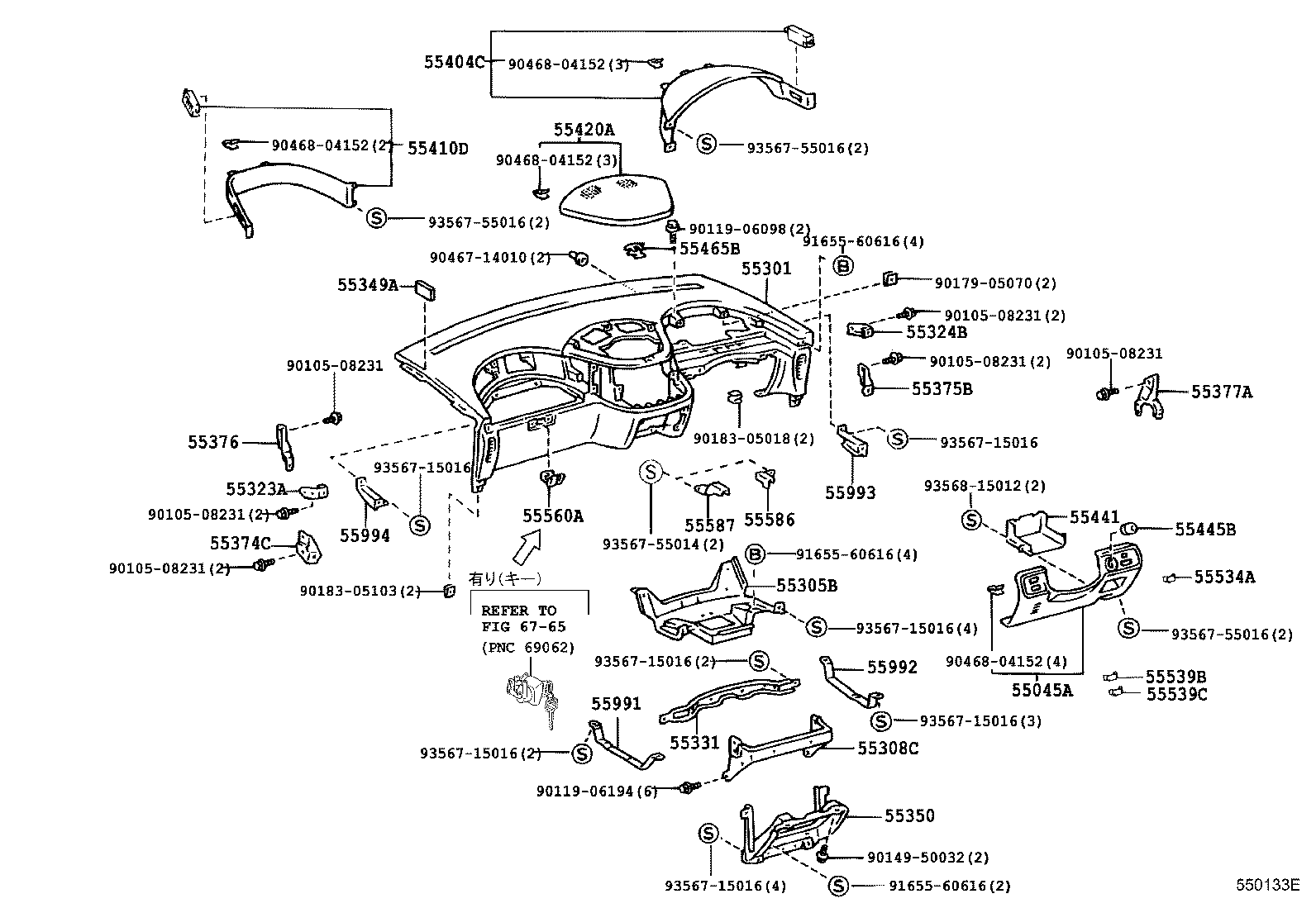 55405-28160 PANEL SUB-ASSY, INSTRUMENT CLUSTER FINISH, CENTER product image