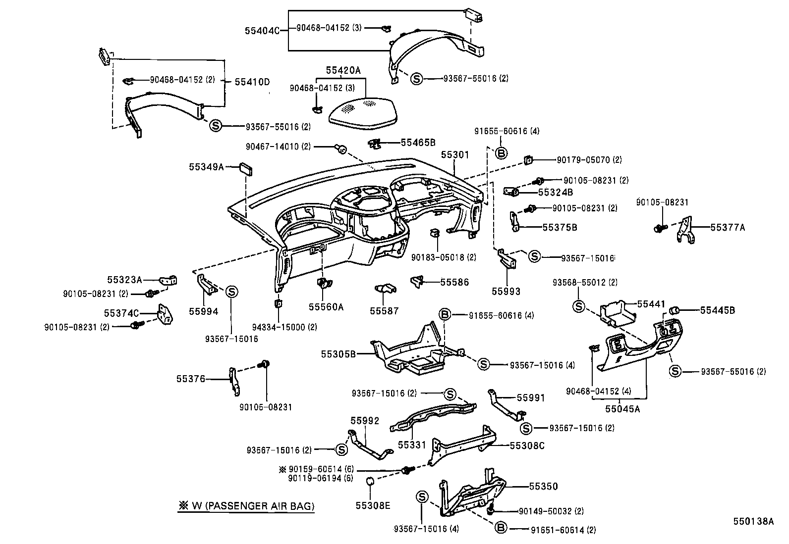 55303-28030 STAY SUB-ASSY, INSTRUMENT PANEL product image