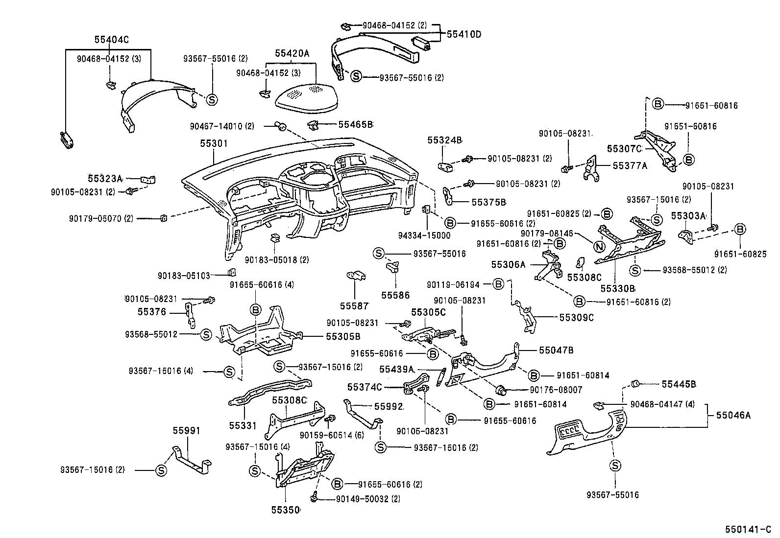 55303-28030 STAY SUB-ASSY, INSTRUMENT PANEL product image