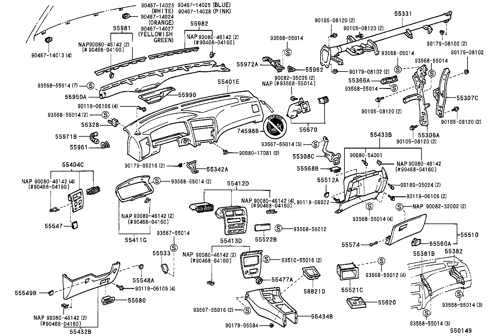 55306-02010 BRACE SUB-ASSY, INSTRUMENT PANEL, NO.1 product image