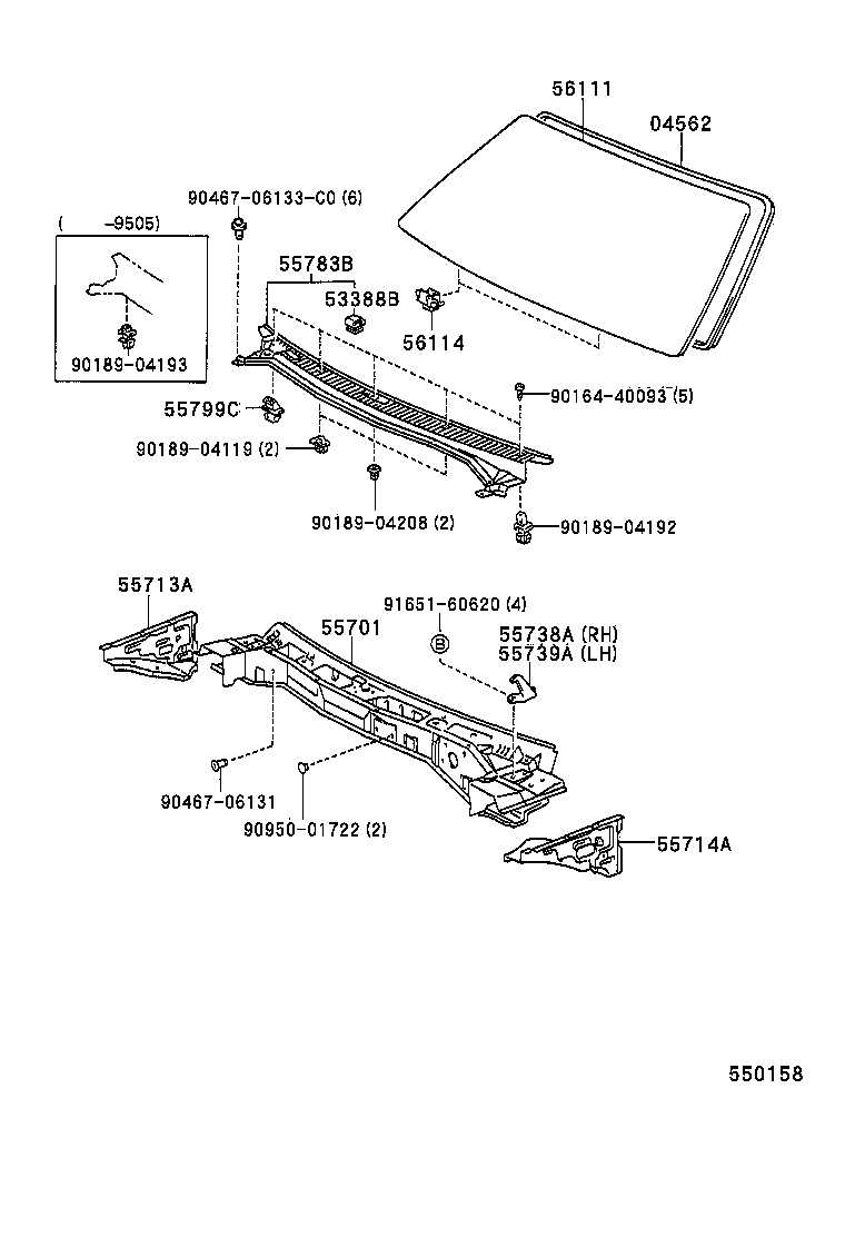 55700-12890 PANEL SUB-ASSY, COWL product image