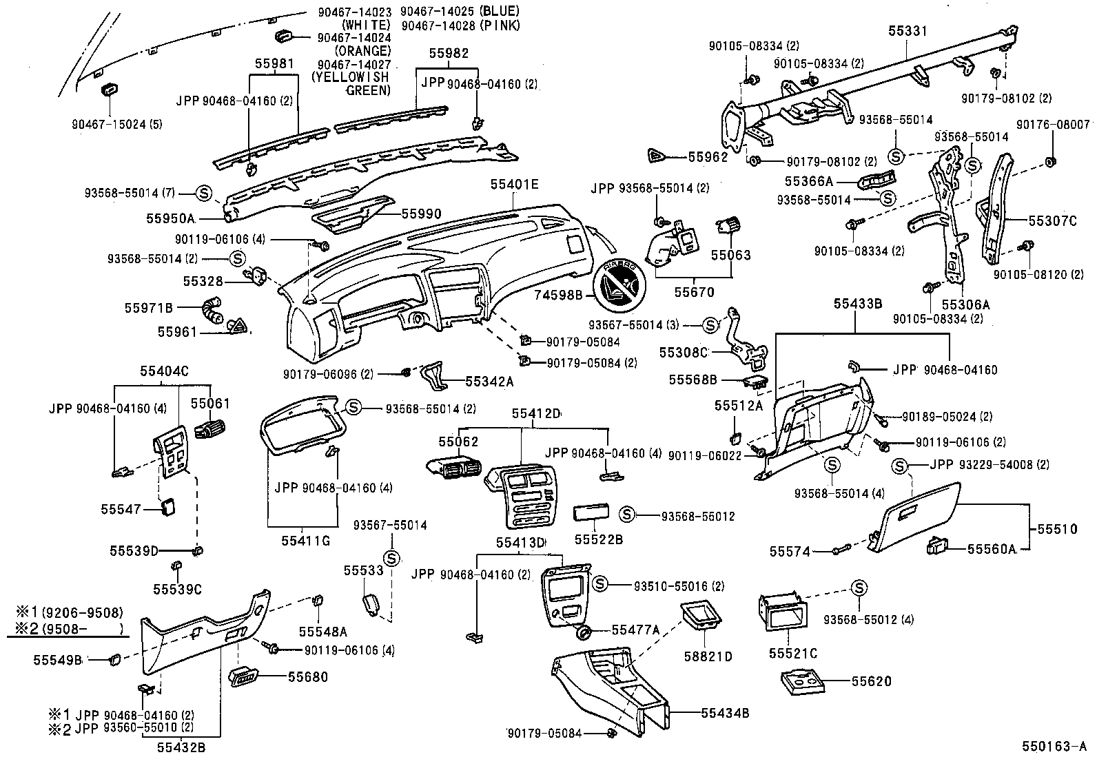 Toyota 55413-12430 PANEL, INSTRUMENT CLUSTER FINISH, CENTER LOWER