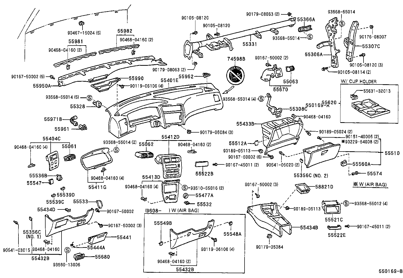 55550-12340 DOOR ASSY, GLOVE COMPARTMENT product image