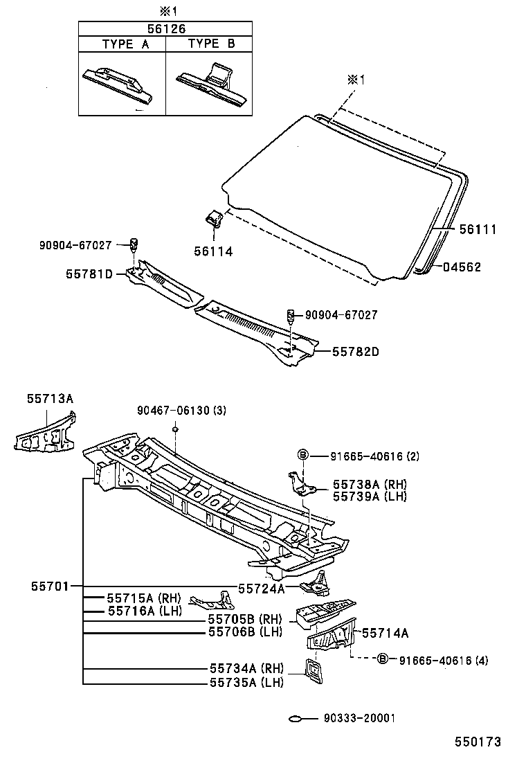 55705-07010 PANEL SUB-ASSY, COWL TOP SIDE, RH product image