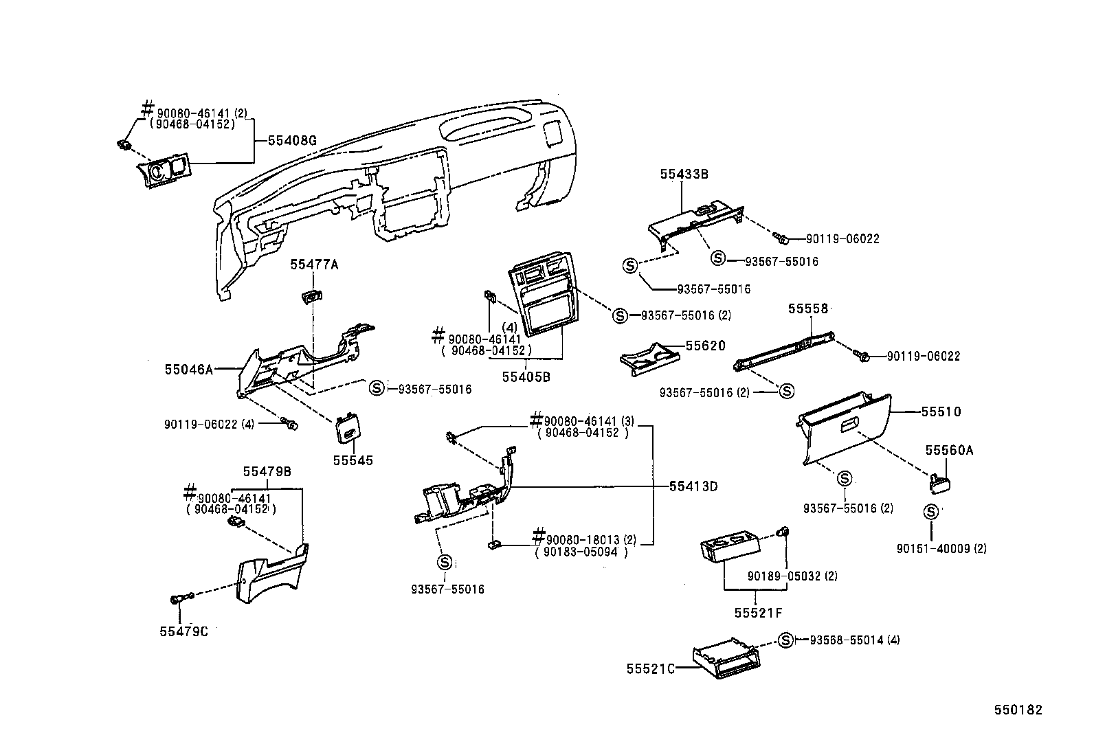 55558-04010 REINFORCEMENT, GLOVE COMPARTMENT DOOR product image
