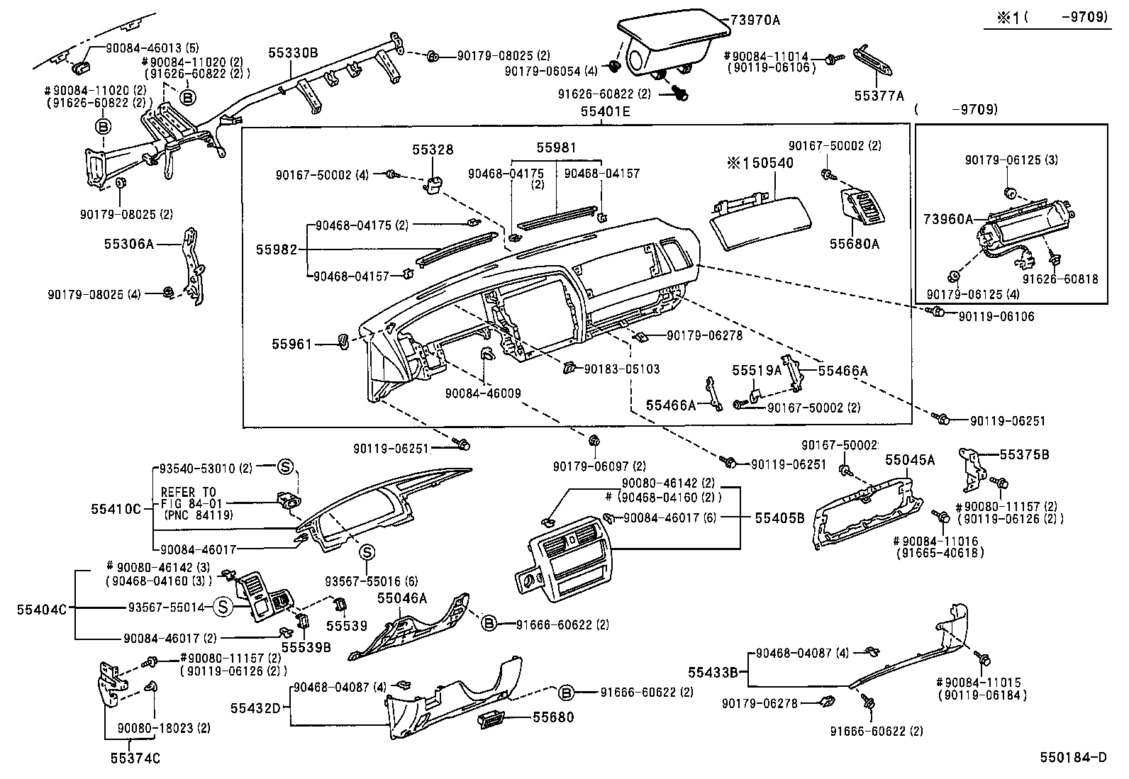 Toyota 55981-AC010 GARNISH, DEFROSTER NOZZLE, NO.1