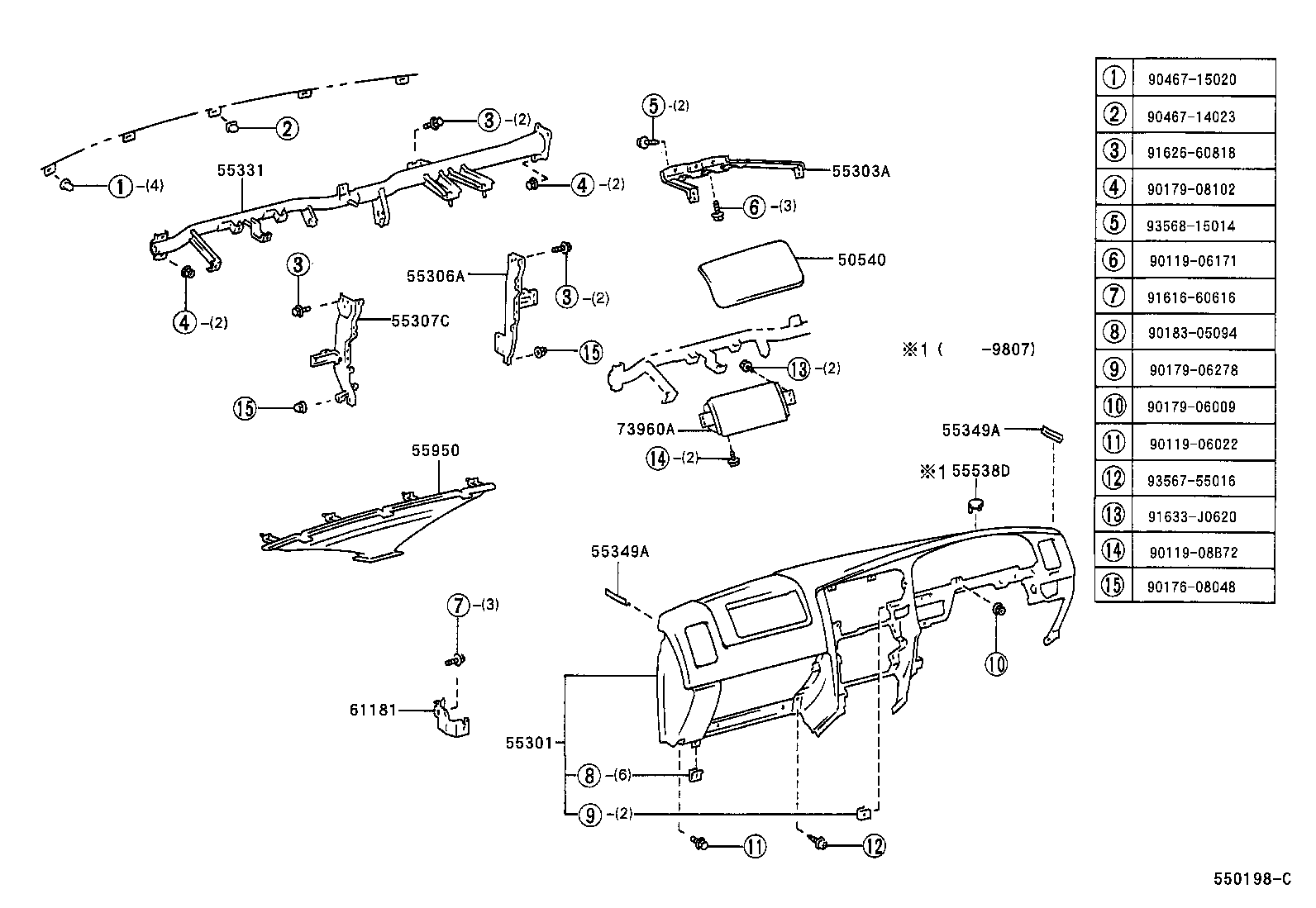 55412-35150 PANEL SUB-ASSY, INSTRUMENT CLUSTER FINISH, CENTER product image