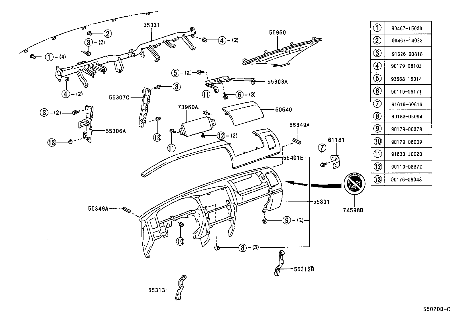 Toyota 55950-35020 NOZZLE ASSY, DEFROSTER
