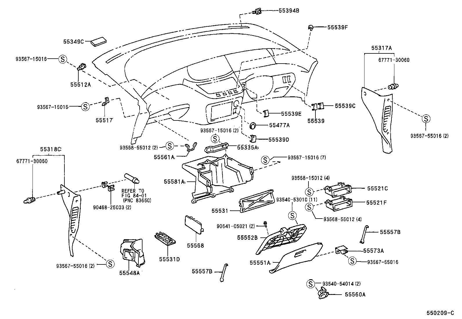 55405-28040 PANEL SUB-ASSY, INSTRUMENT CLUSTER FINISH, CENTER product image