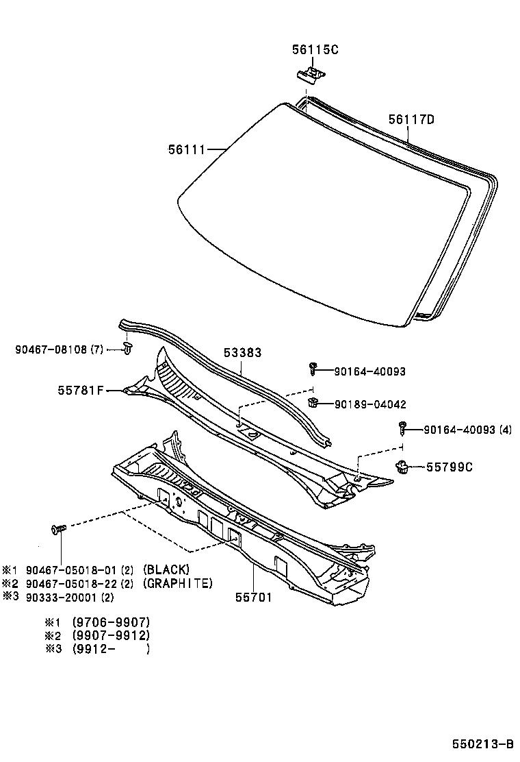 55708-26050 LOUVER, COWL TOP VENTILATOR product image