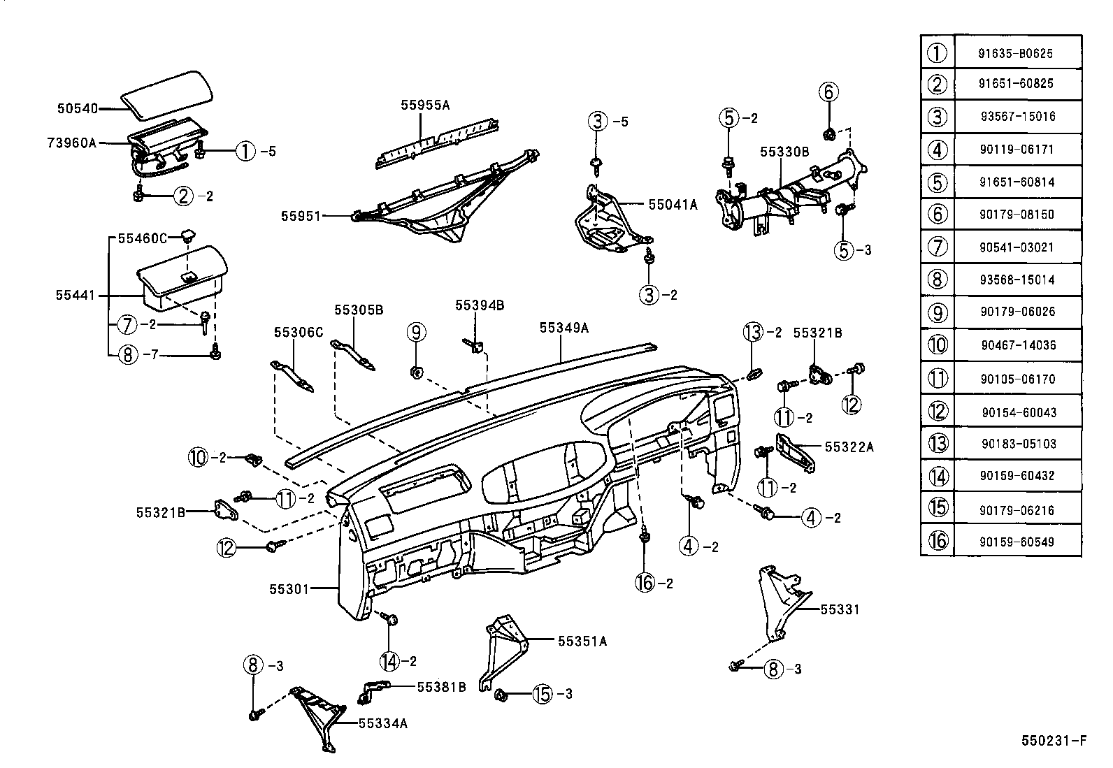 55331-26080 REINFORCEMENT, INSTRUMENT PANEL product image