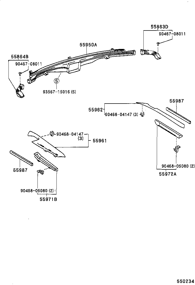 55950-28020 NOZZLE ASSY, DEFROSTER product image