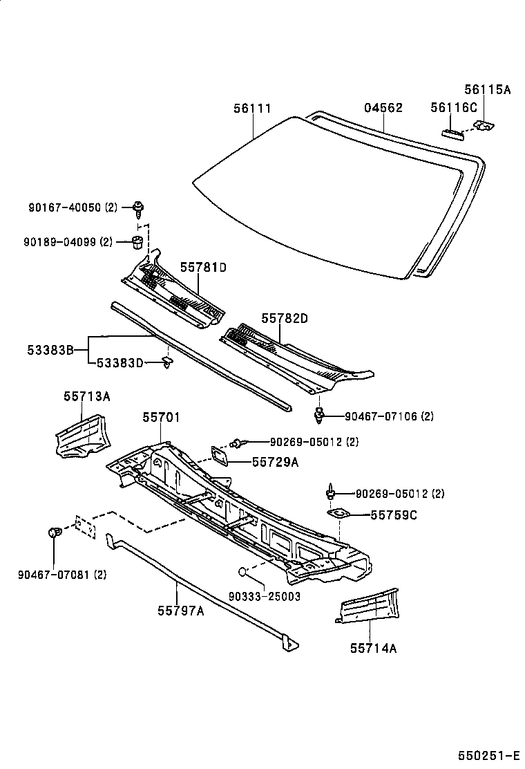 55713-46010 PANEL, COWL TOP SIDE, RH product image