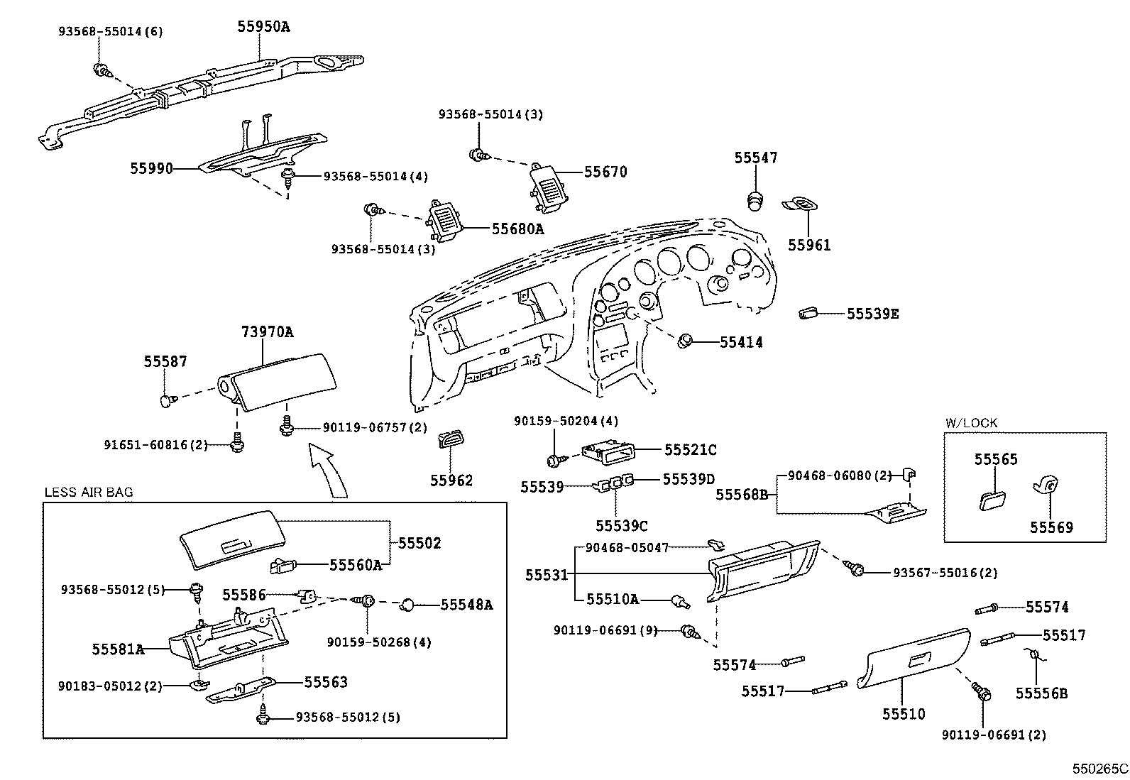 55330-14110 REINFORCEMENT, INSTRUMENT PANEL product image