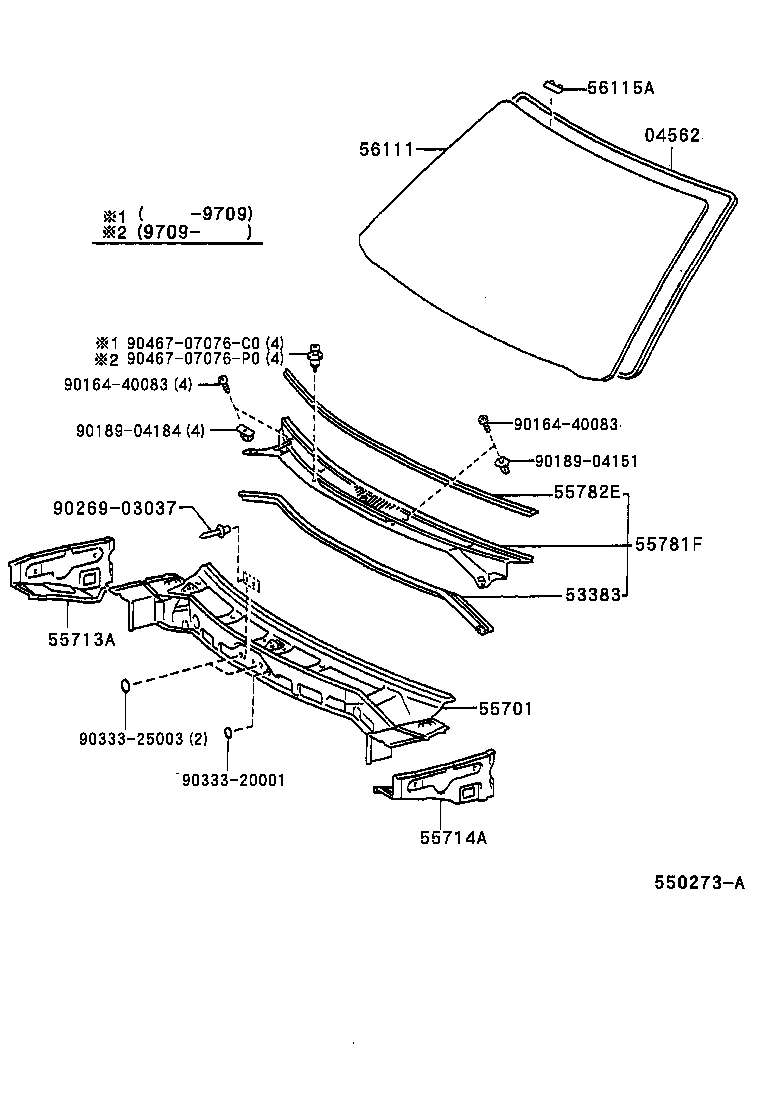 Toyota 53383-42010 SEAL, HOOD TO COWL TOP