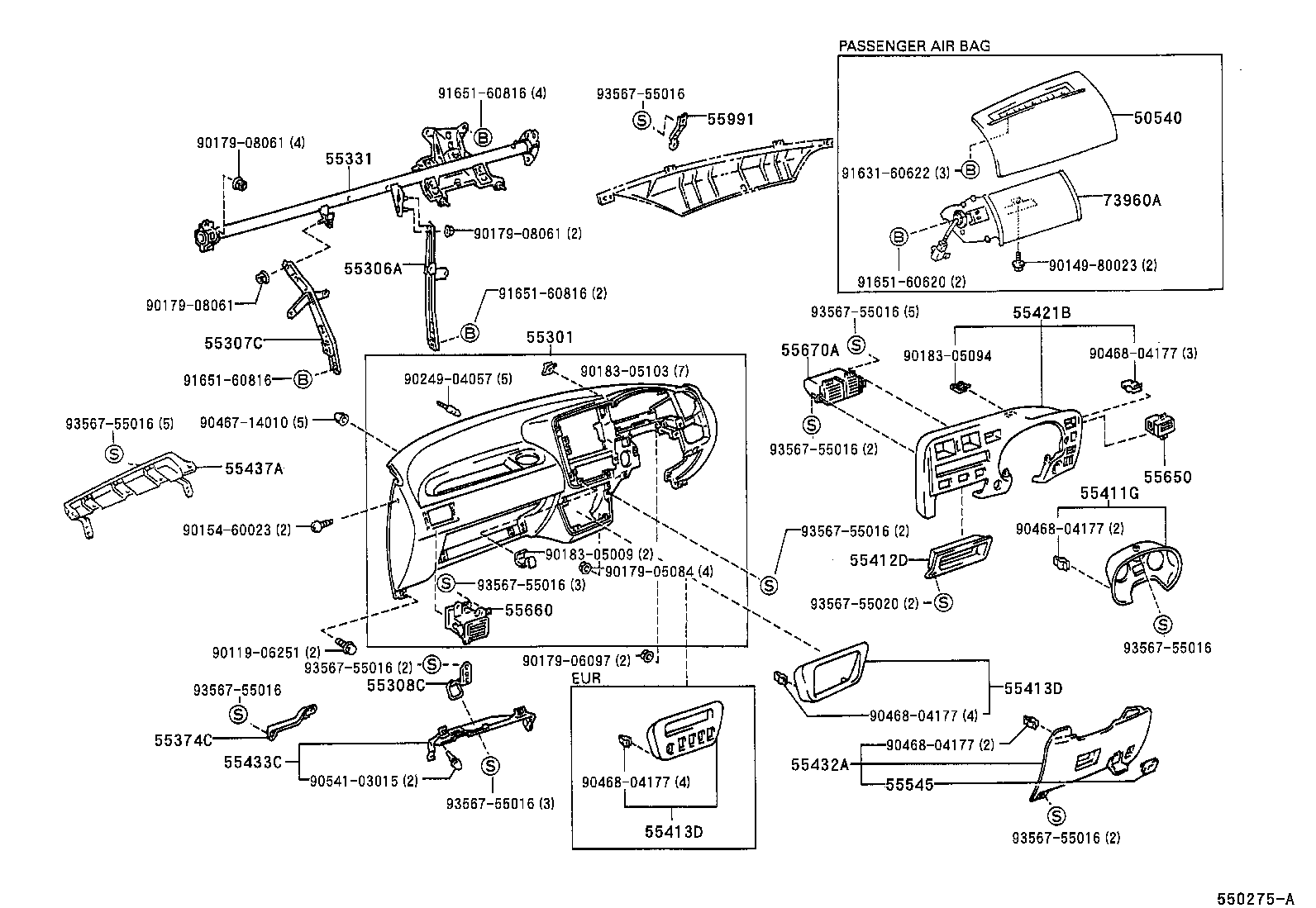 55307-42010 BRACE SUB-ASSY, INSTRUMENT PANEL, NO.2 product image