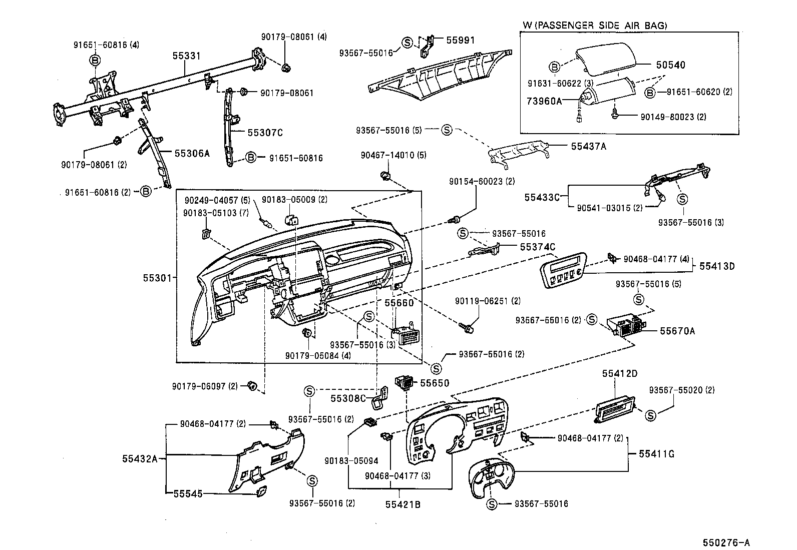 55307-42010 BRACE SUB-ASSY, INSTRUMENT PANEL, NO.2 product image