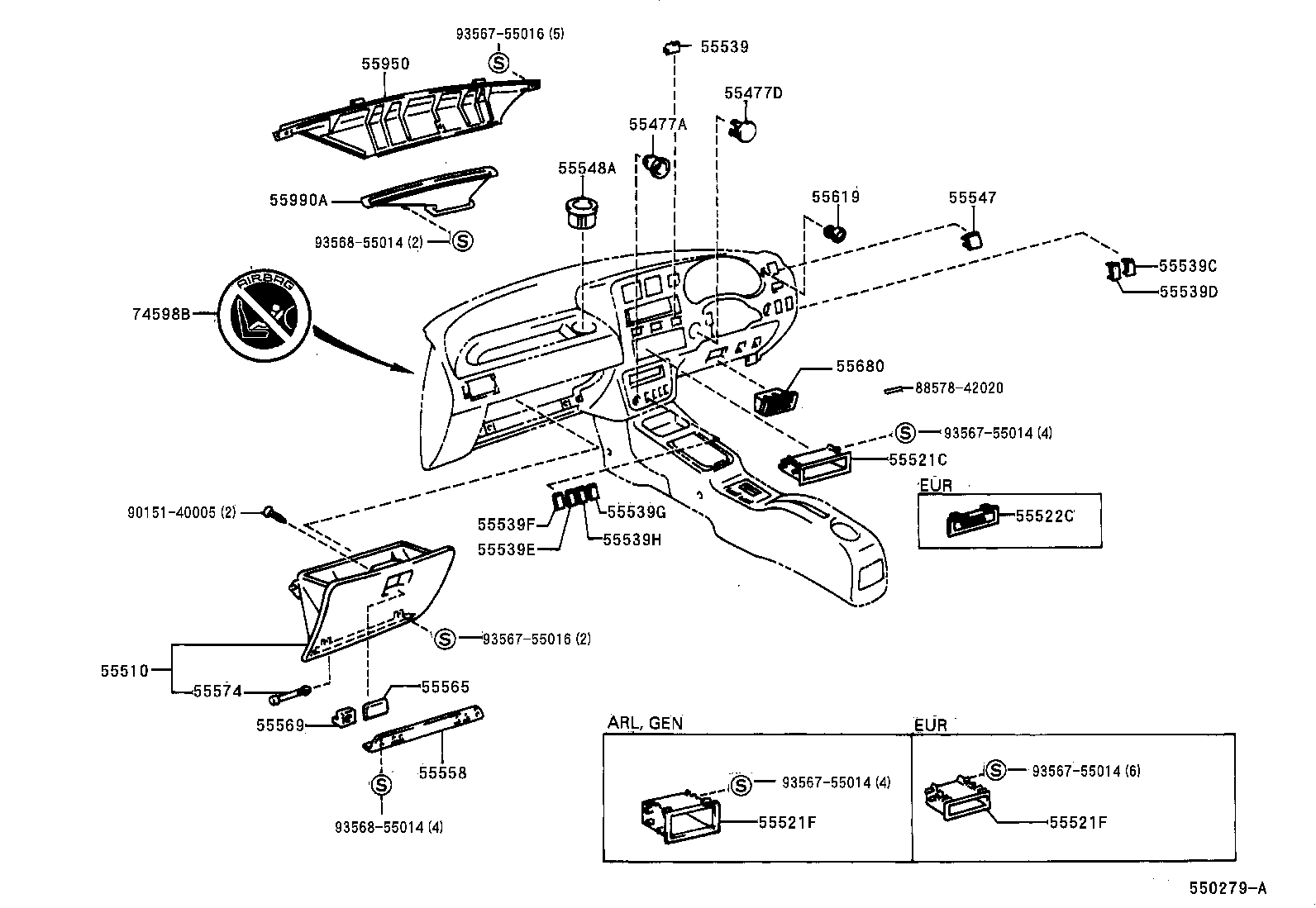 55307-42010 BRACE SUB-ASSY, INSTRUMENT PANEL, NO.2 product image