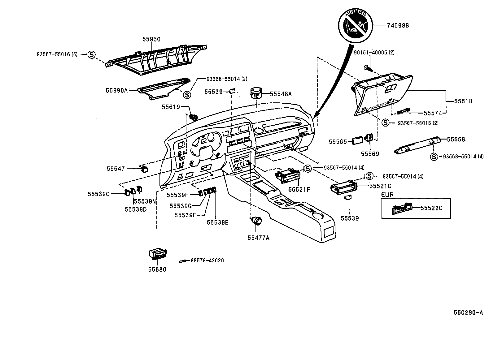 55307-42010 BRACE SUB-ASSY, INSTRUMENT PANEL, NO.2 product image