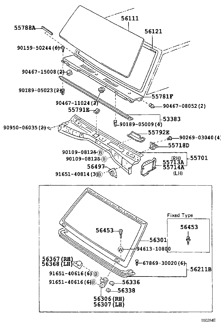 Toyota 53383-60040 SEAL, HOOD TO COWL TOP